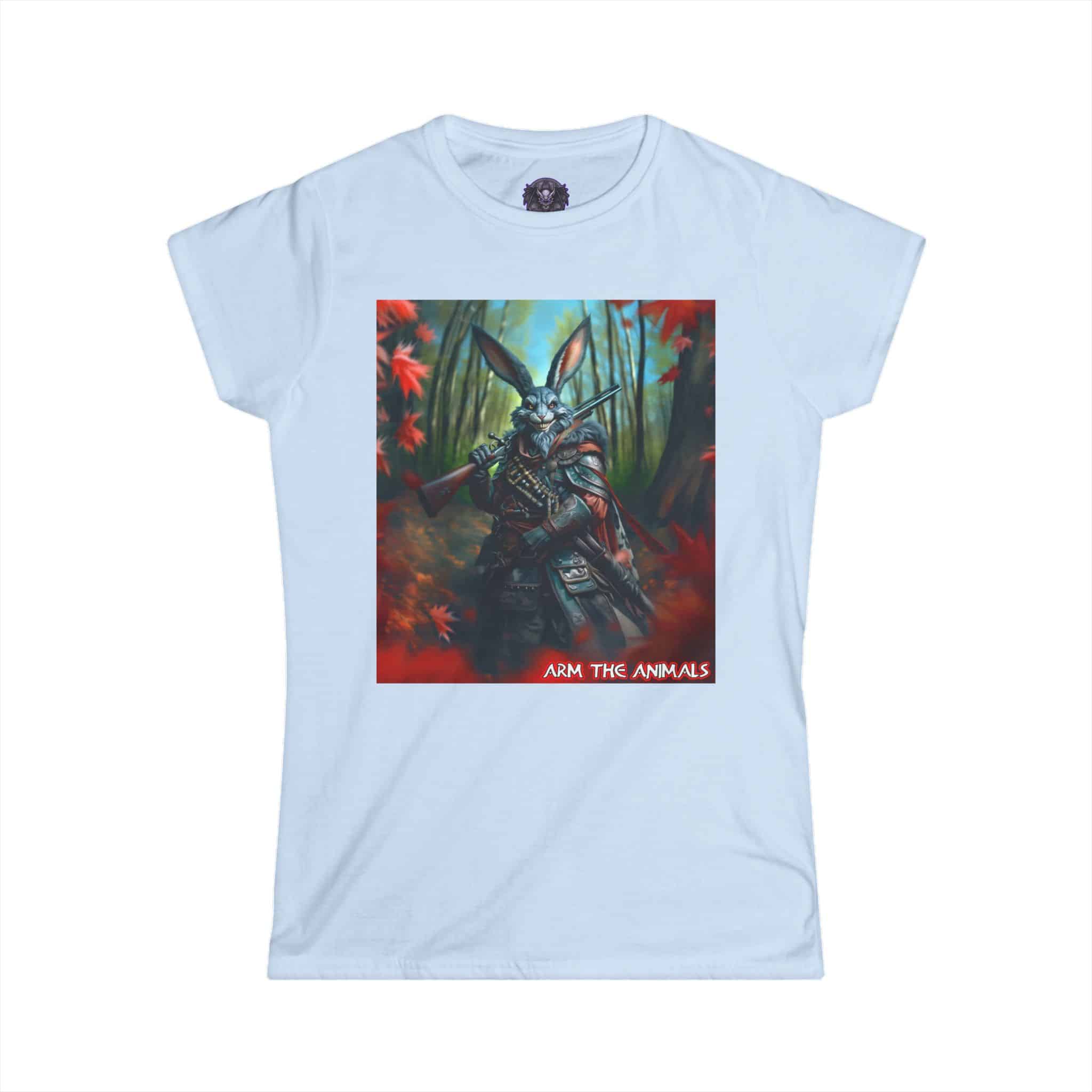 Arm The Animals: Hunter Rabbit #AA-D-Ra001 Women's Softstyle Tee - Image 25