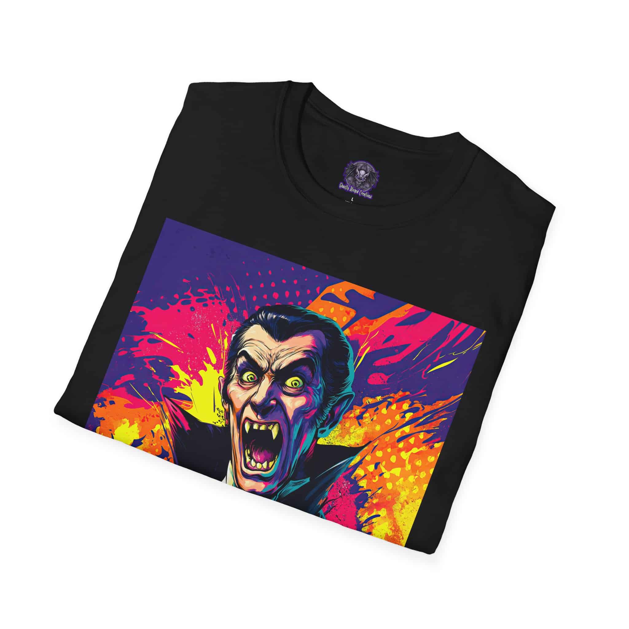 Dracula Pop Art 60's Style Unisex T-Shirt - Image 8