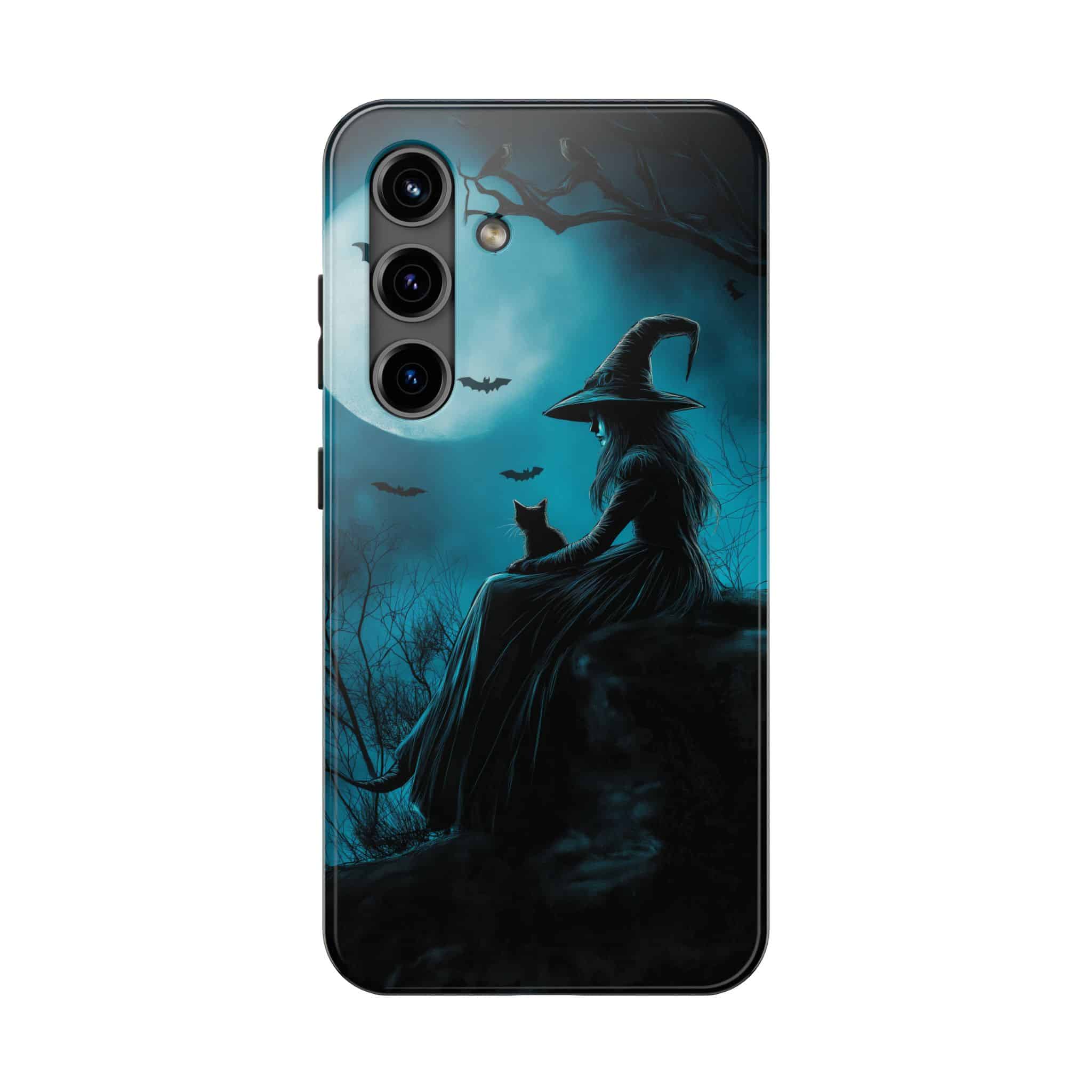 Witch With Black Cat By Moonlight #MJ-W003 Samsung S21, S22, S23, & S24 Tough Phone Cases
