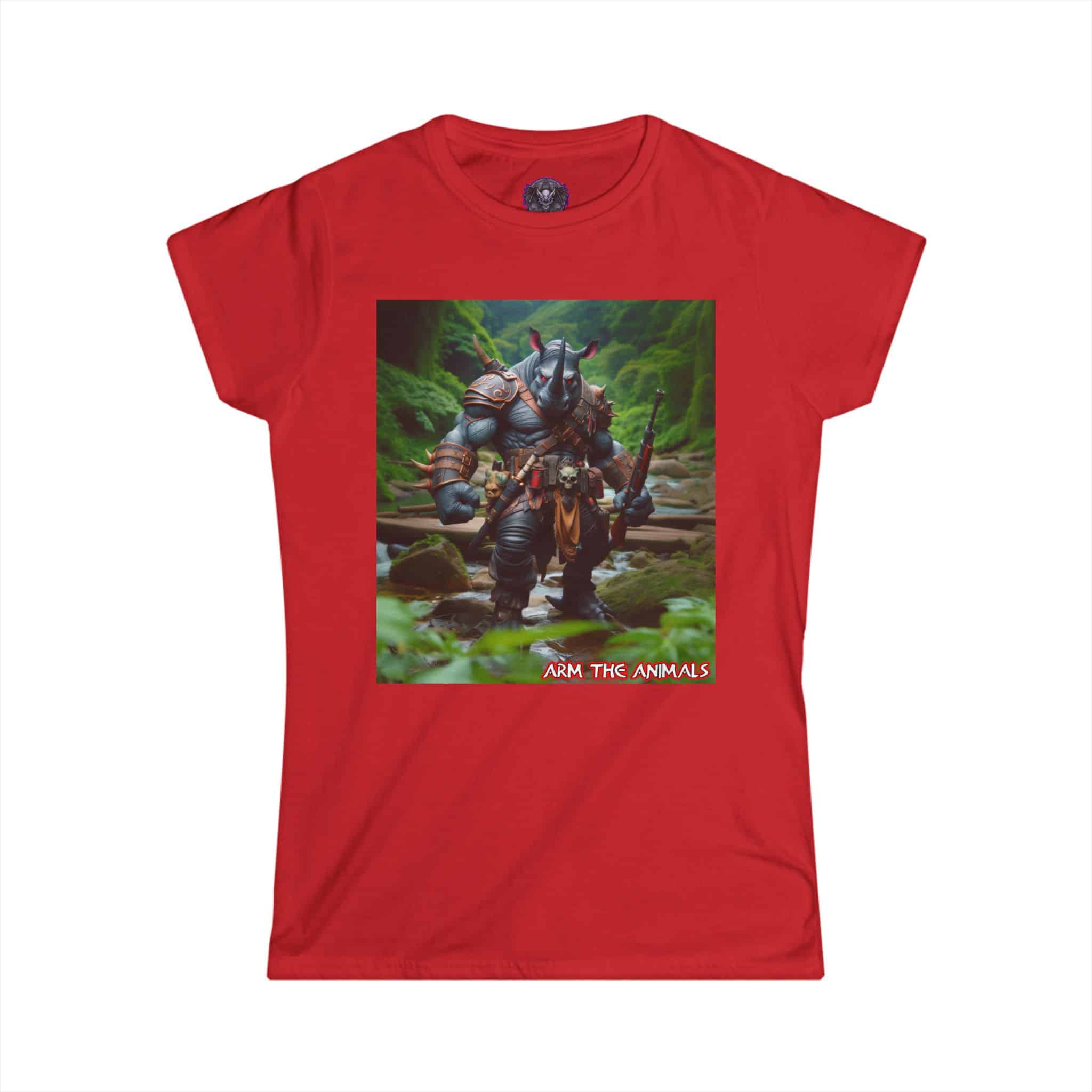 Arm The Animals: Hunter Rhino #AA-D-Rh001 Women's Softstyle Tee - Image 43