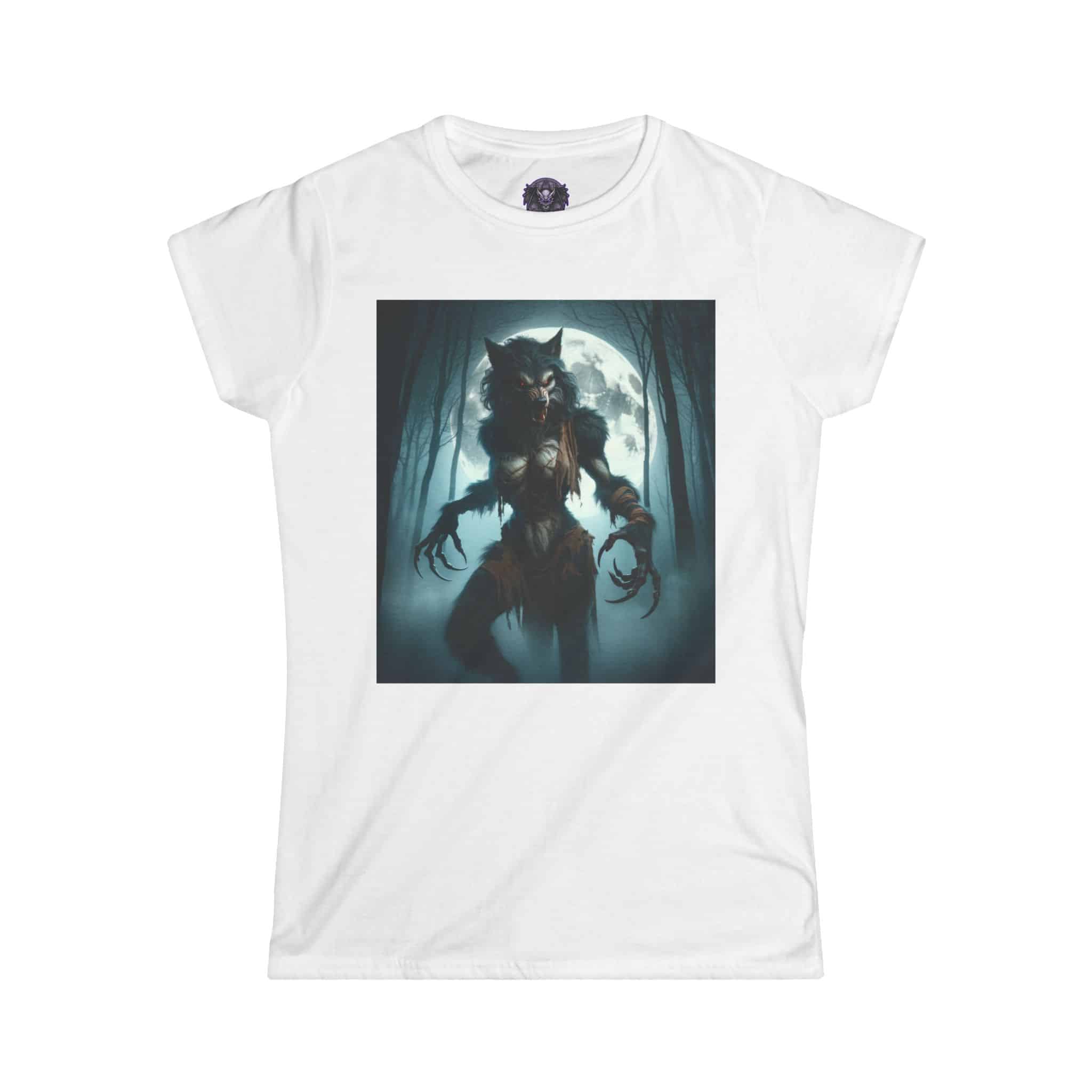 She-Werewolf Full Moon #ML-D-WW01 Women's Softstyle Tee - Image 4