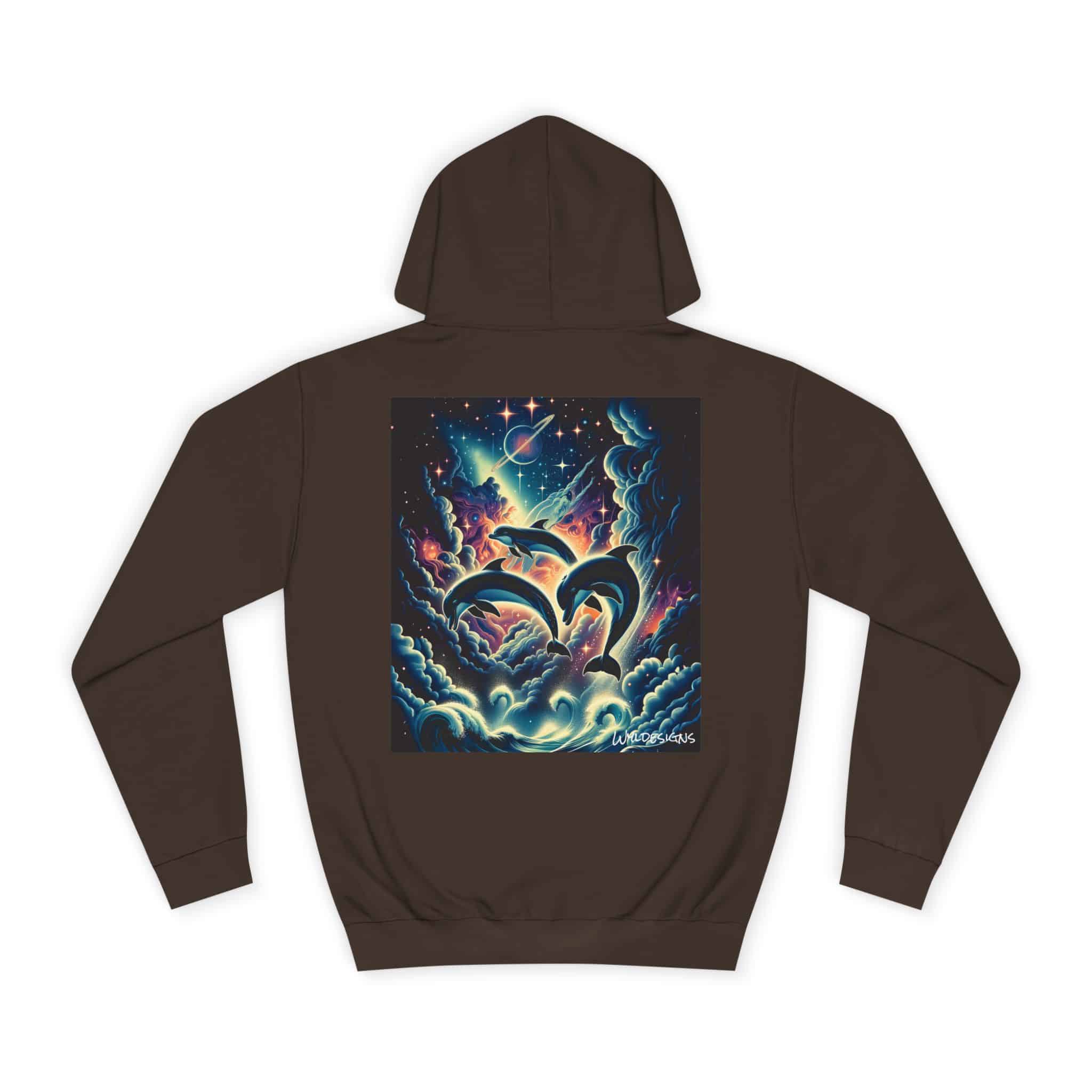 Cosmic Dolphins WD-D008 By Wyldesigns Unisex College Hoodie - Image 22