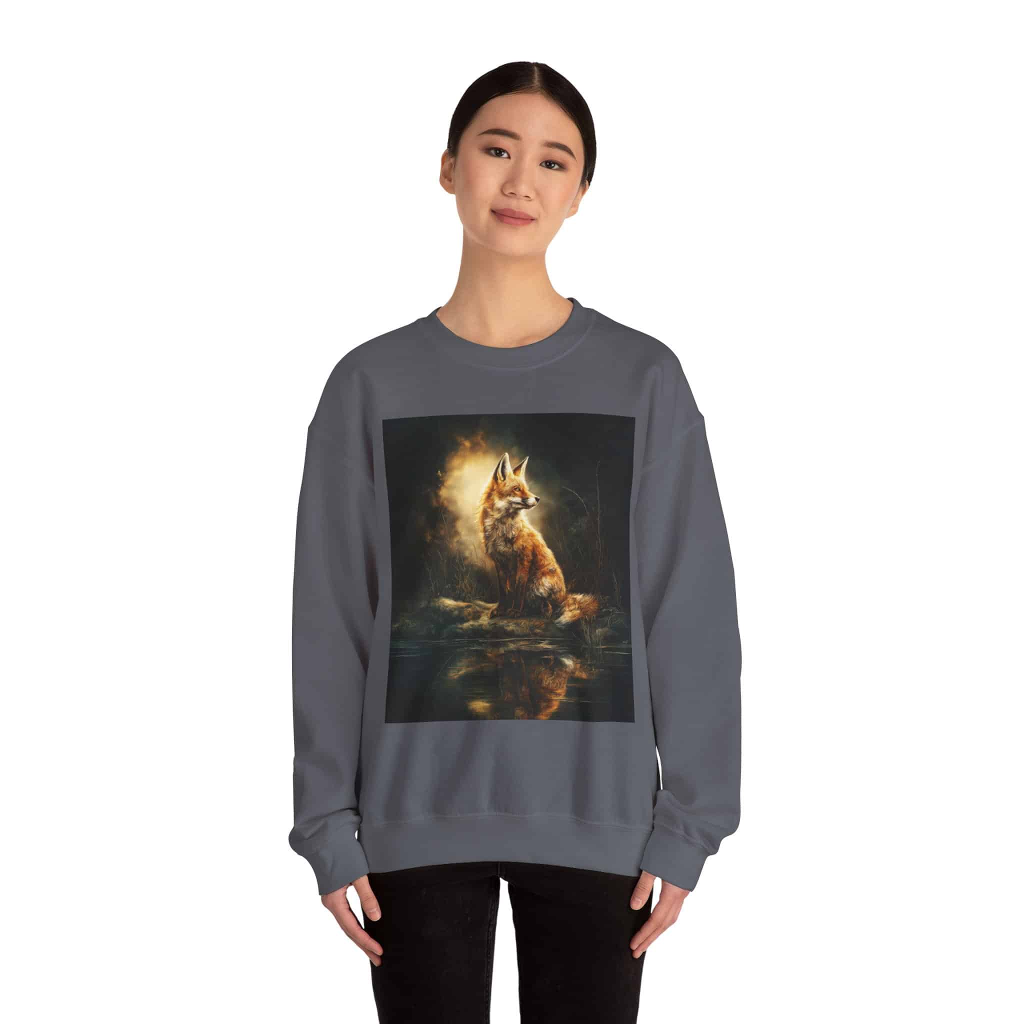 Fox By The Lake Unisex Tee by Wyldesigns Unisex Heavy Blend™ Crewneck Sweatshirt - Image 20