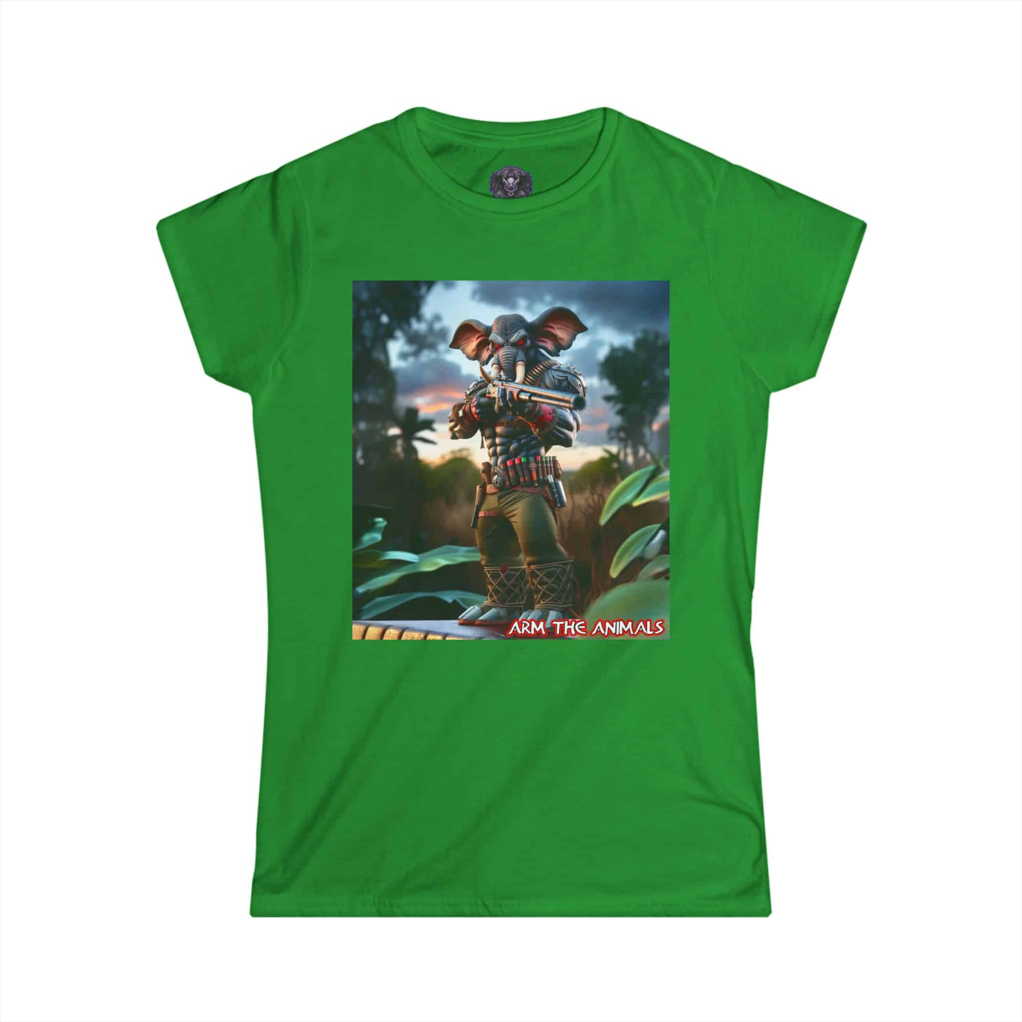 Arm The Animals: Bounty Hunter Elephant #AA-D-El002 Women's Softstyle Tee - Image 19