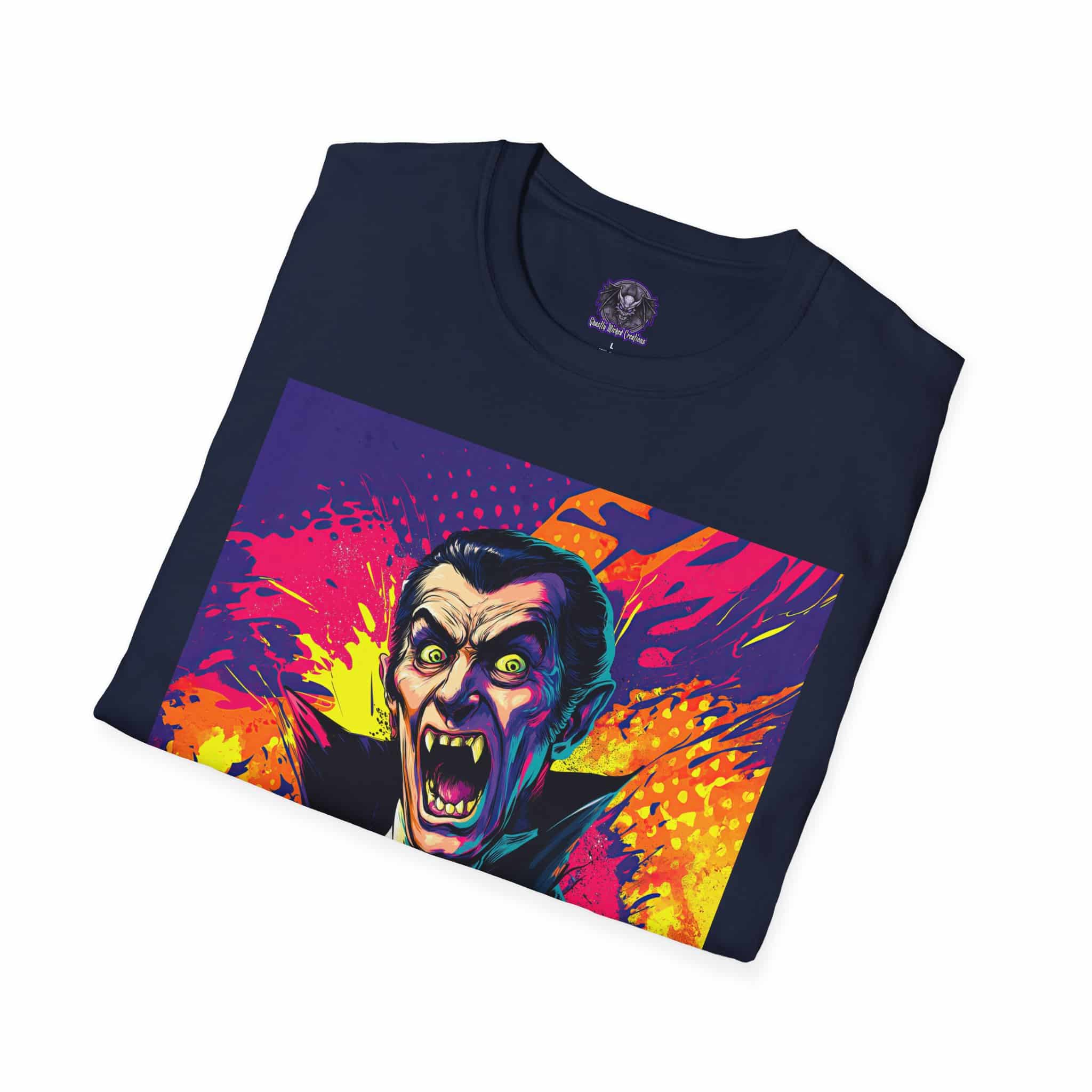 Dracula Pop Art 60's Style Unisex T-Shirt - Image 28