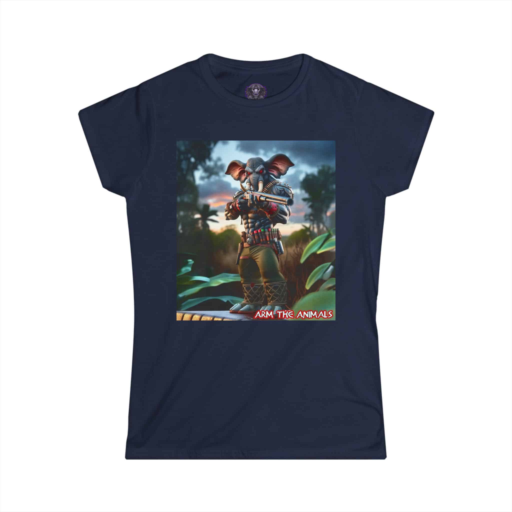 Arm The Animals: Bounty Hunter Elephant #AA-D-El002 Women's Softstyle Tee - Image 31