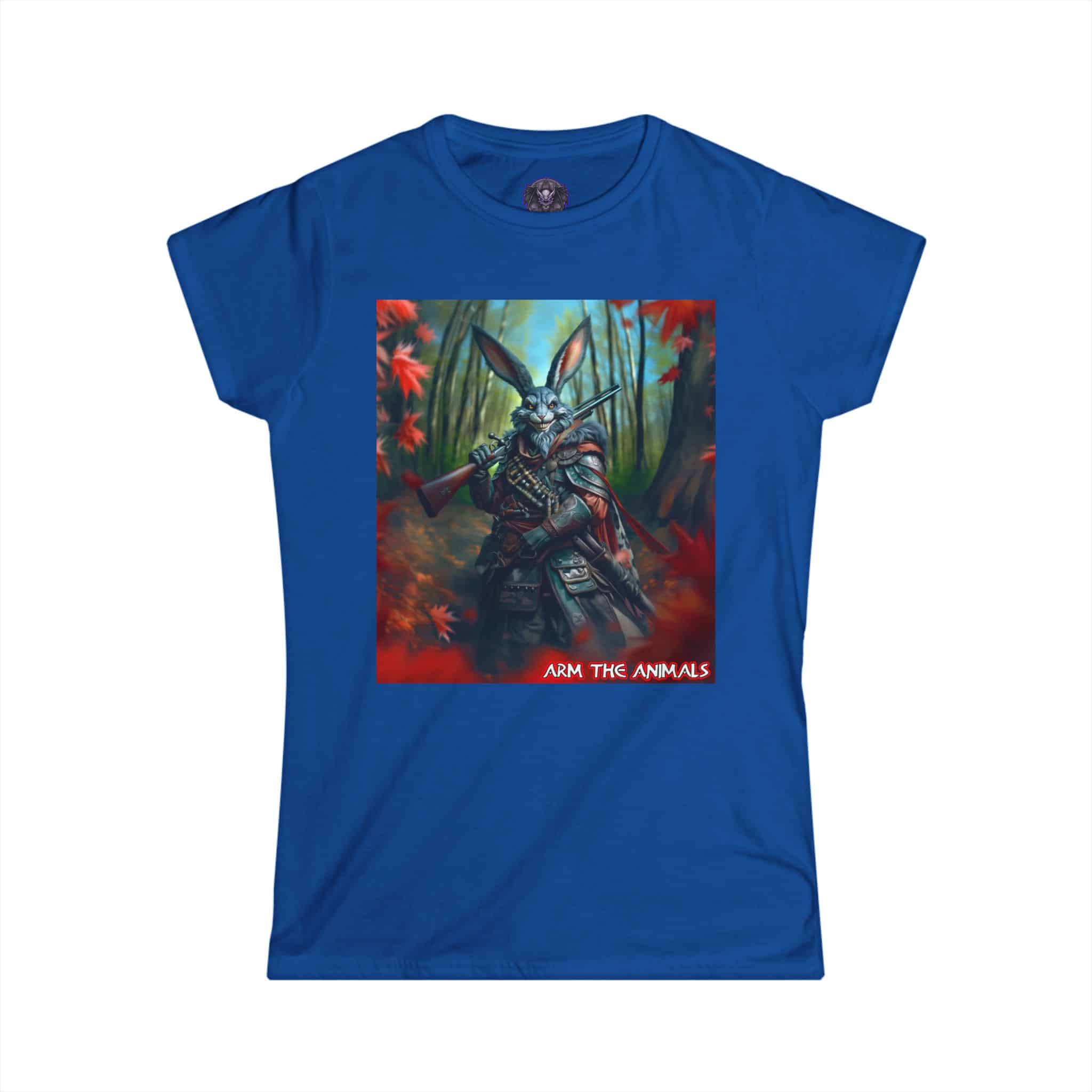 Arm The Animals: Hunter Rabbit #AA-D-Ra001 Women's Softstyle Tee - Image 31