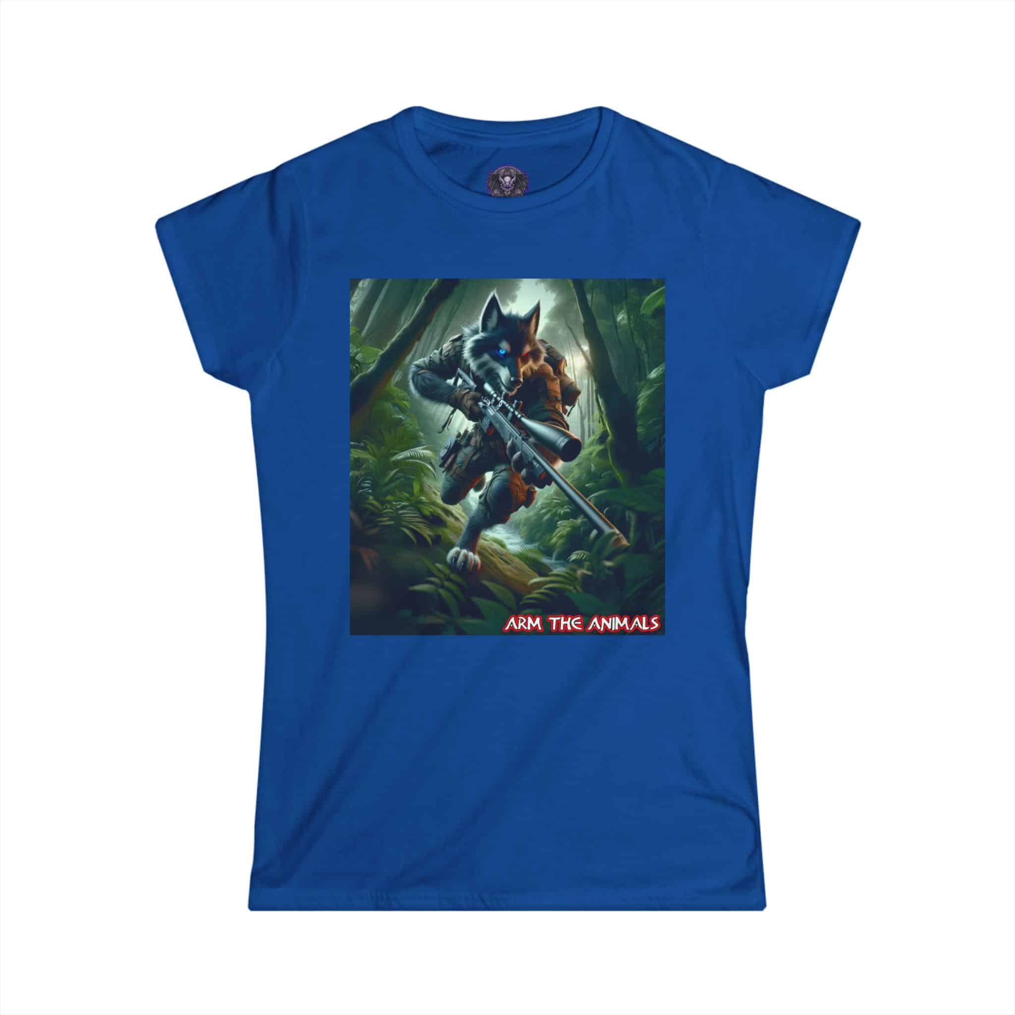 Arm The Animals: Hunter Wolf #AA-D-W001 Women's Softstyle Tee - Image 28