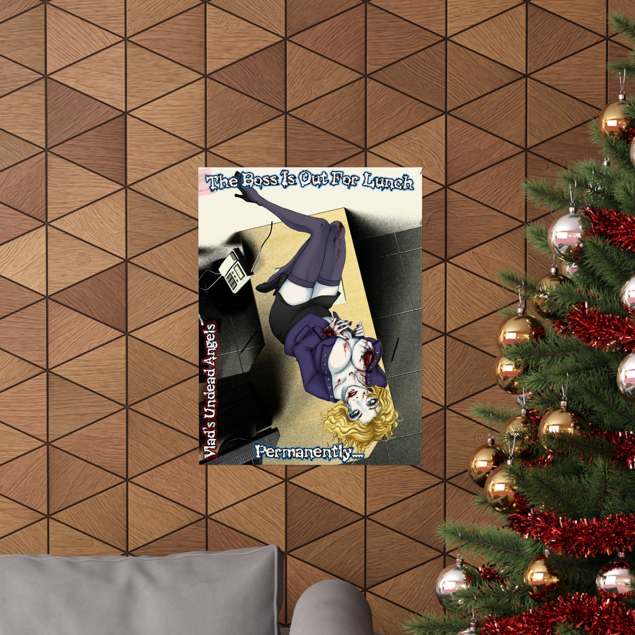 Jennifer Undead Angel Zombie Administrative Assistant – Classic Art w/Text Matte Vertical Posters - Image 4