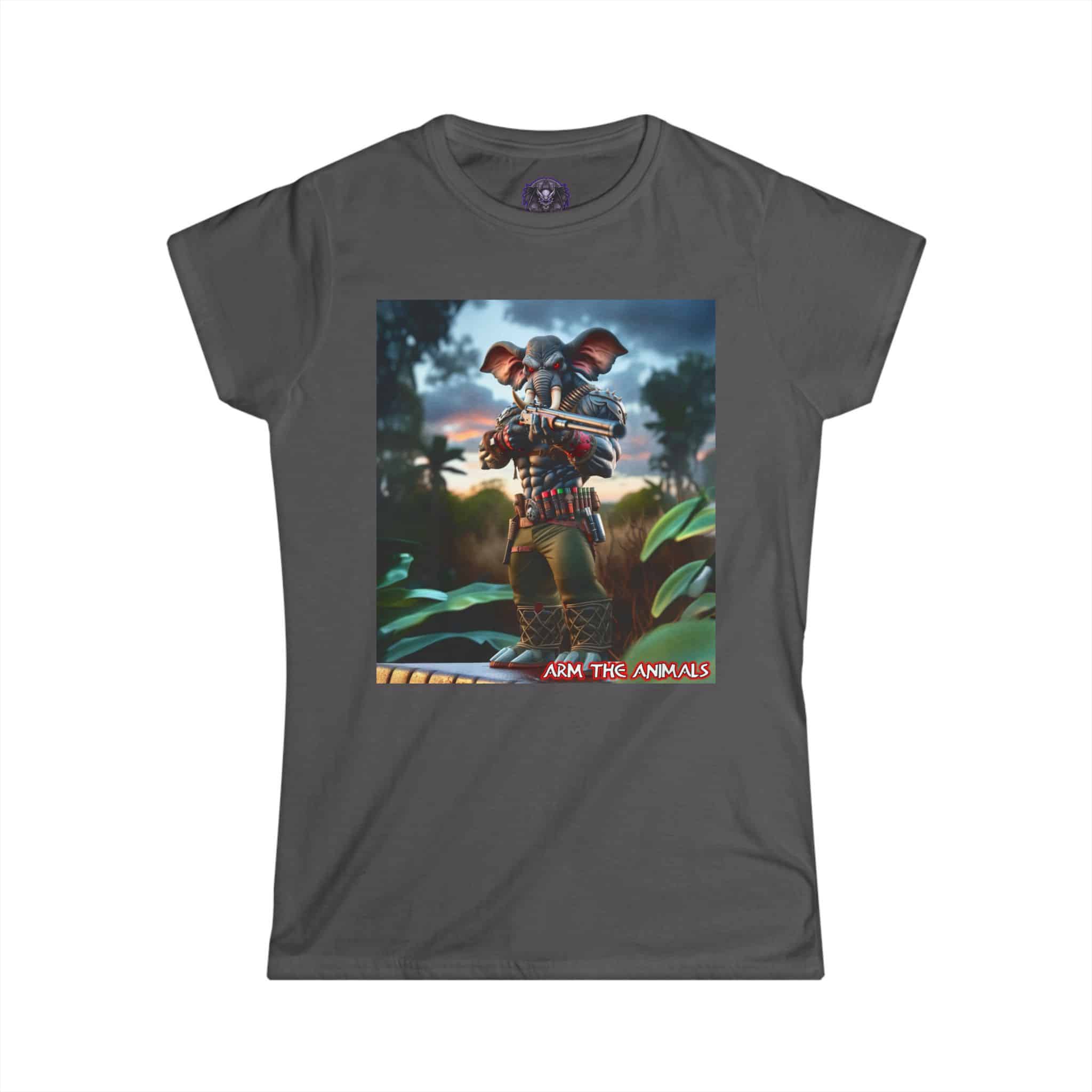 Arm The Animals: Bounty Hunter Elephant #AA-D-El002 Women's Softstyle Tee - Image 25