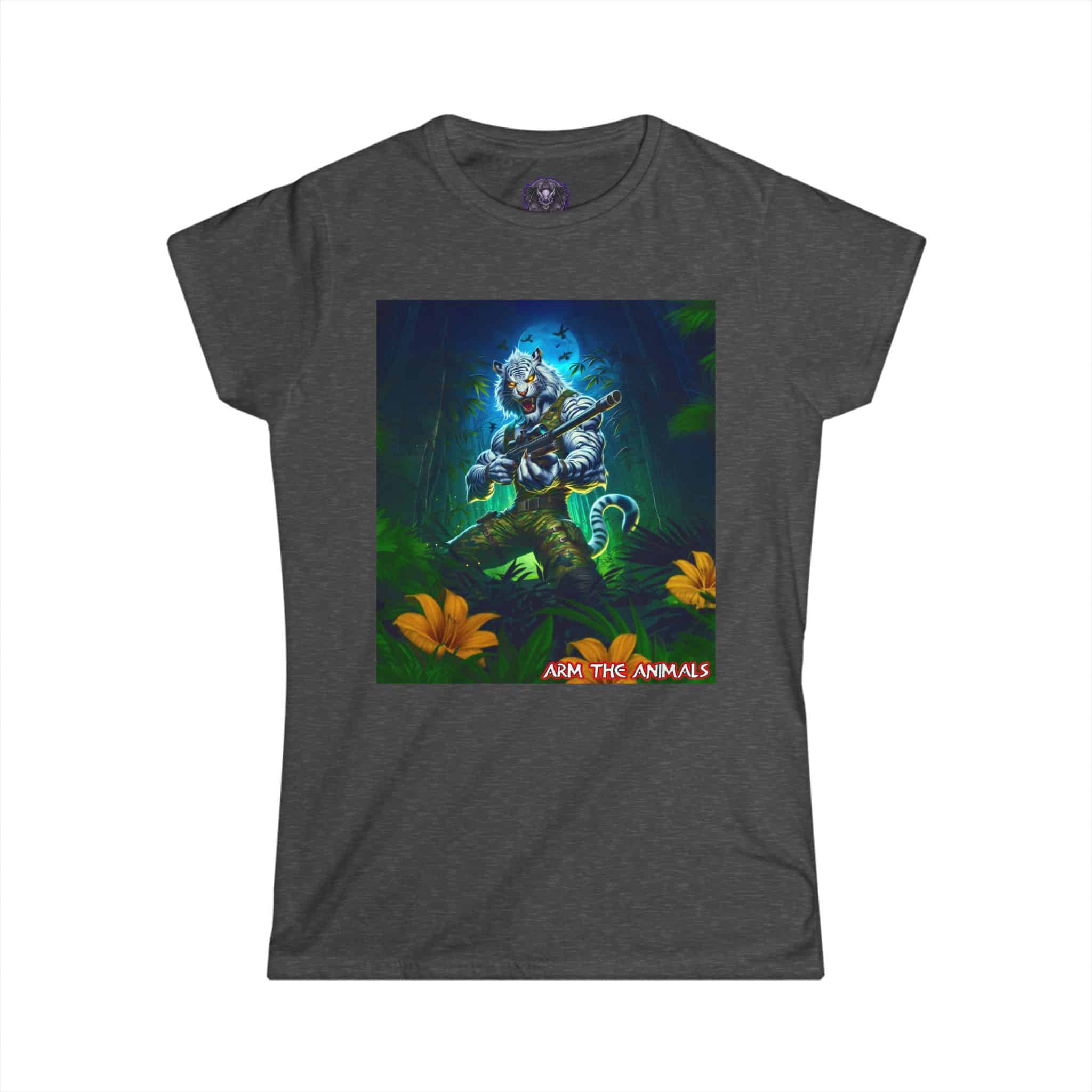 Arm The Animals: Commando Tiger #AA-D-WT003 Women's Softstyle Tee - Image 13