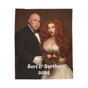 Personalized Portrait Velveteen Plush Blanket — Custom Romantic Photo Throw