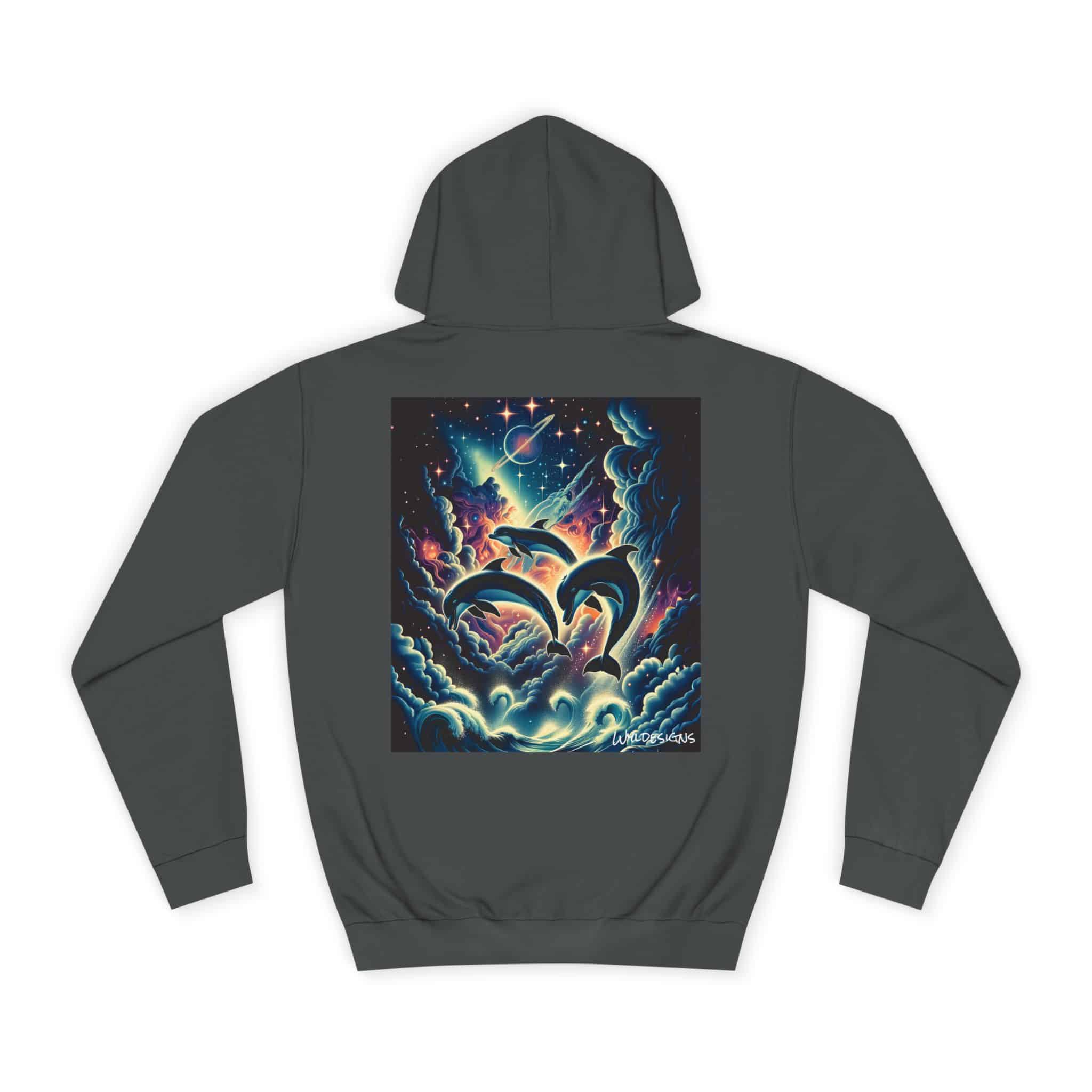 Cosmic Dolphins WD-D008 By Wyldesigns Unisex College Hoodie - Image 38