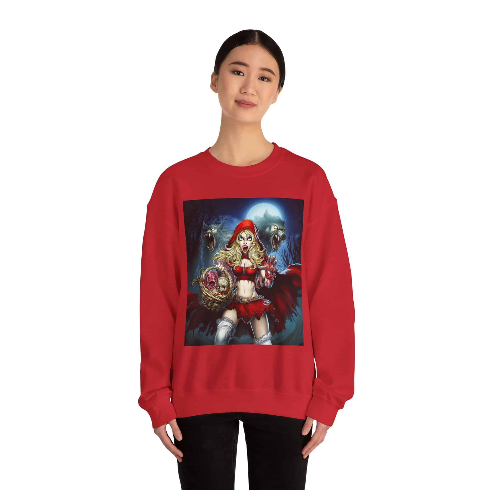 Vampire Red Riding Hood By Ghastly Wicked Tales 2025-02 Unisex Heavy Blend™ Crewneck Sweatshirt - Image 60
