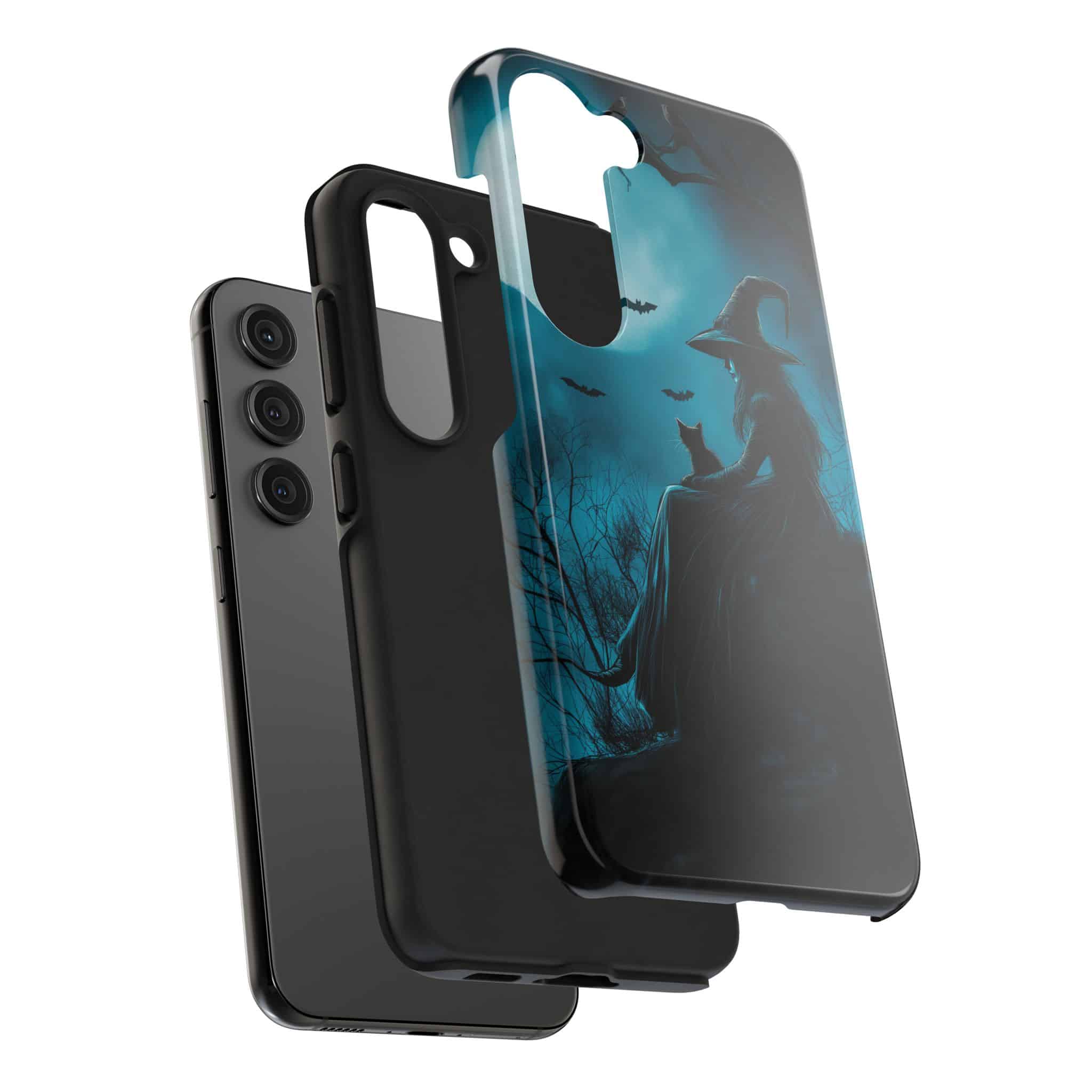 Witch With Black Cat By Moonlight #MJ-W003 Samsung S21, S22, S23, & S24 Tough Phone Cases - Image 8