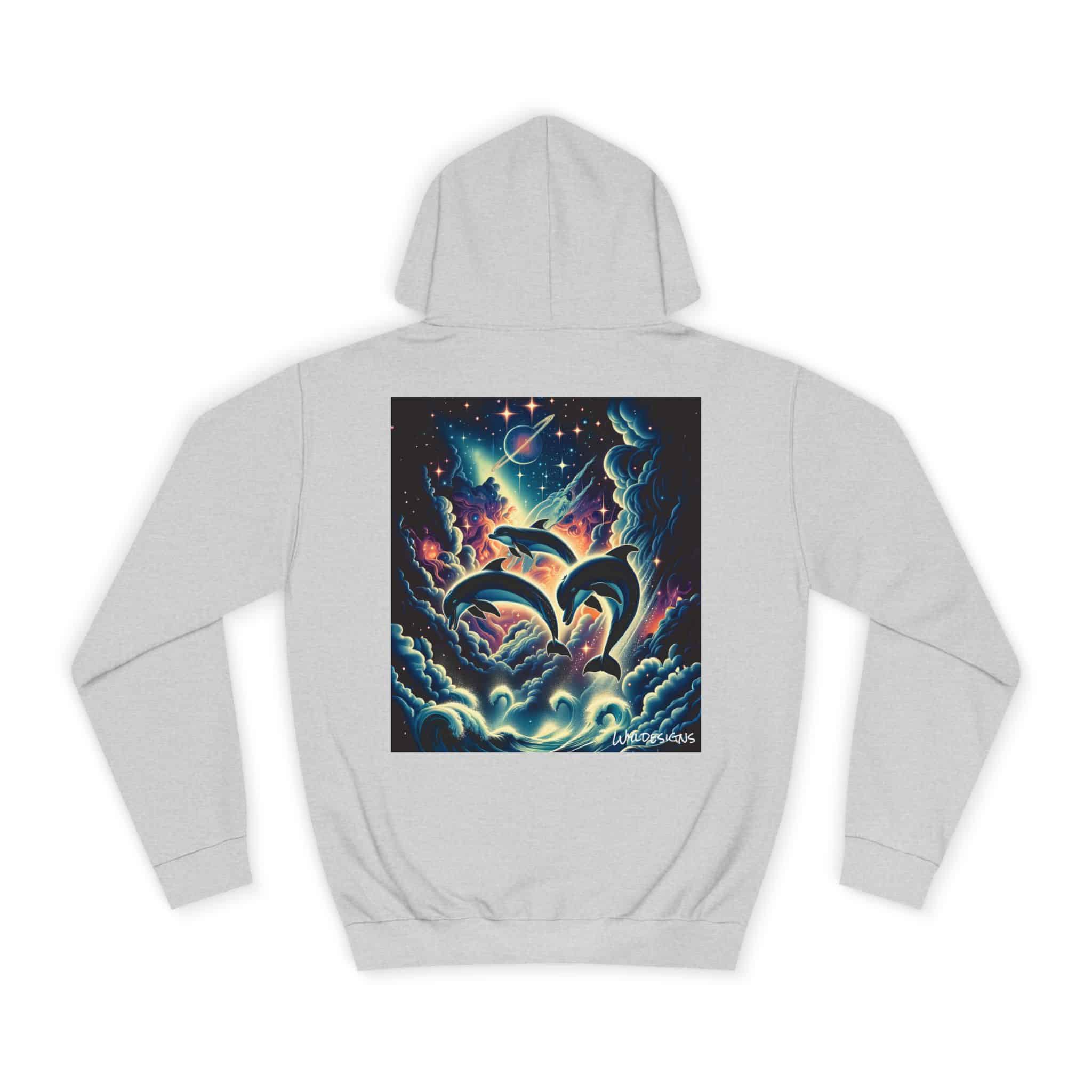Cosmic Dolphins WD-D008 By Wyldesigns Unisex College Hoodie - Image 34