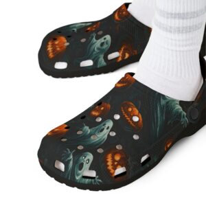 Halloween Ghosts & Pumpkins Pattern 3 Clog Style Shoes