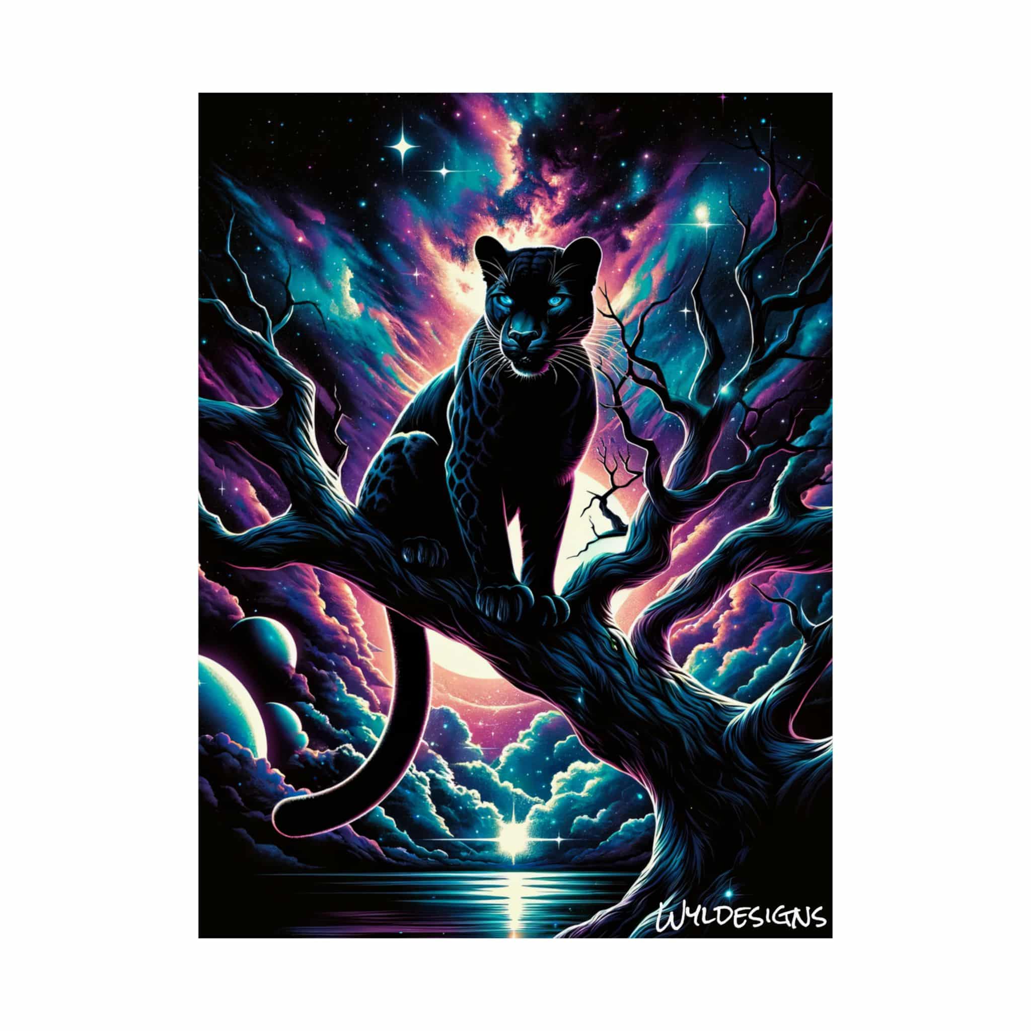 Cosmic Black Panther WD-D009 By Wyldesigns Matte Vertical Posters - Image 2