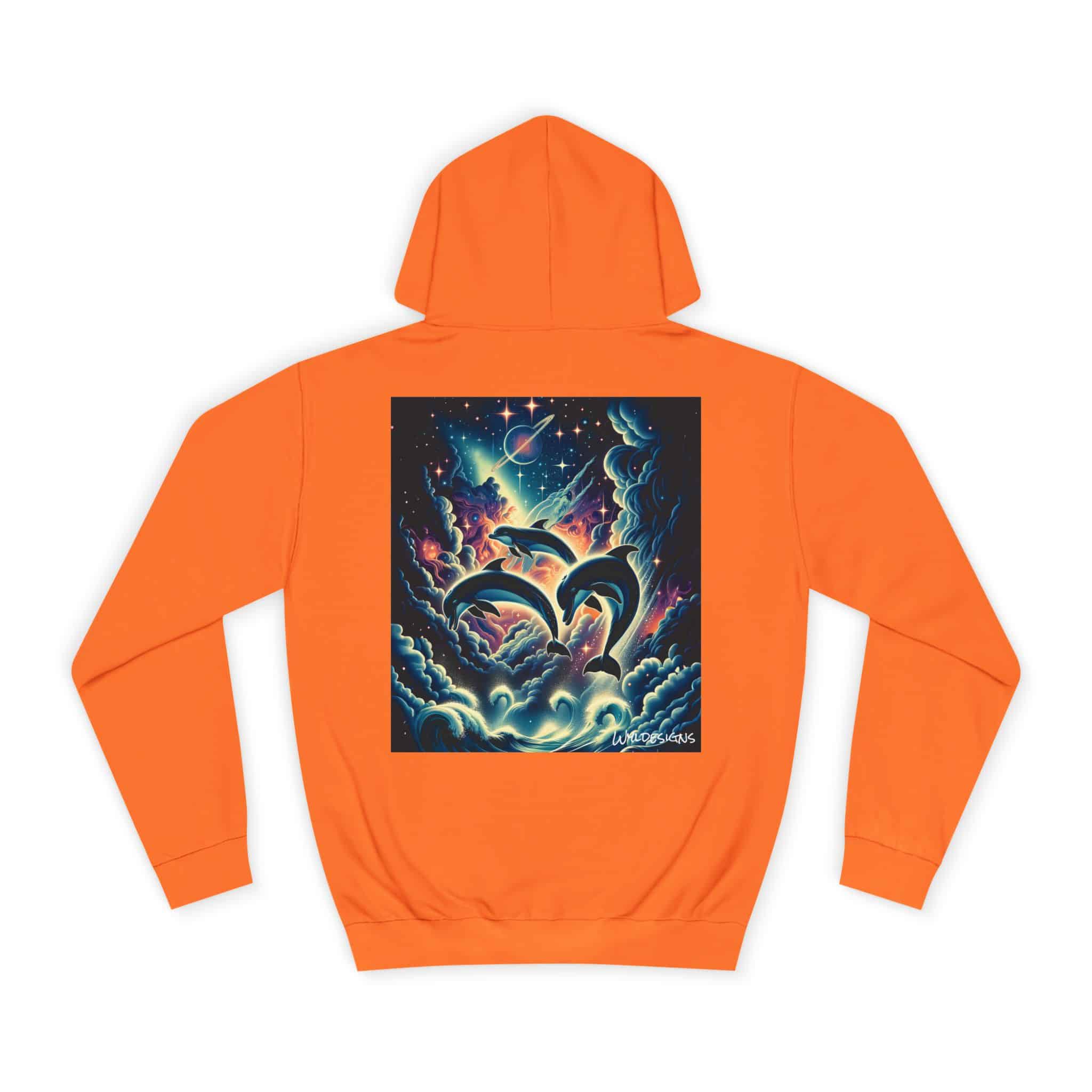 Cosmic Dolphins WD-D008 By Wyldesigns Unisex College Hoodie - Image 26