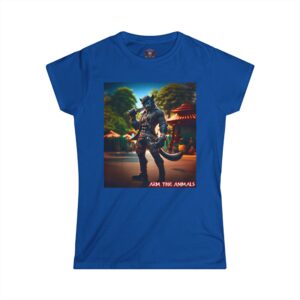 Arm The Animals: Black Leopard Panther #AA-D-BP002 Women's Softstyle Tee