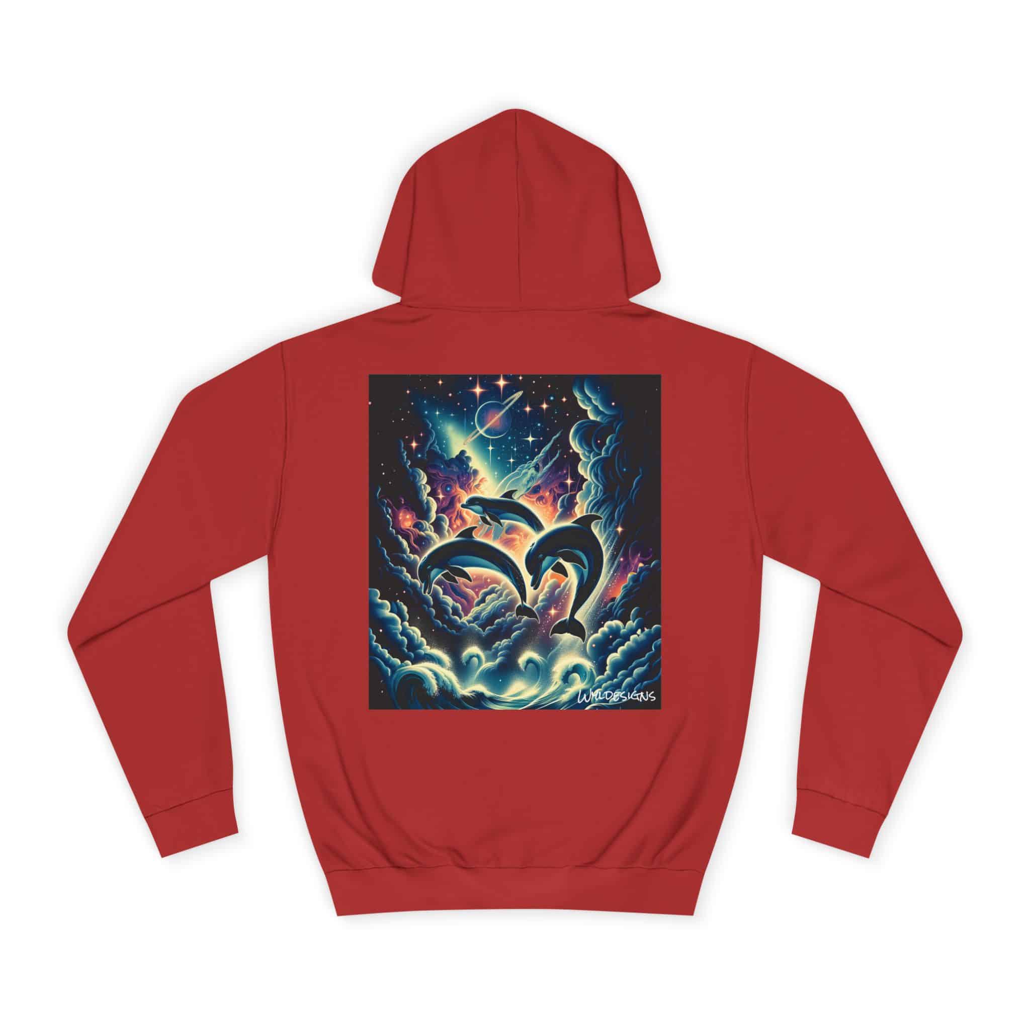 Cosmic Dolphins WD-D008 By Wyldesigns Unisex College Hoodie - Image 70