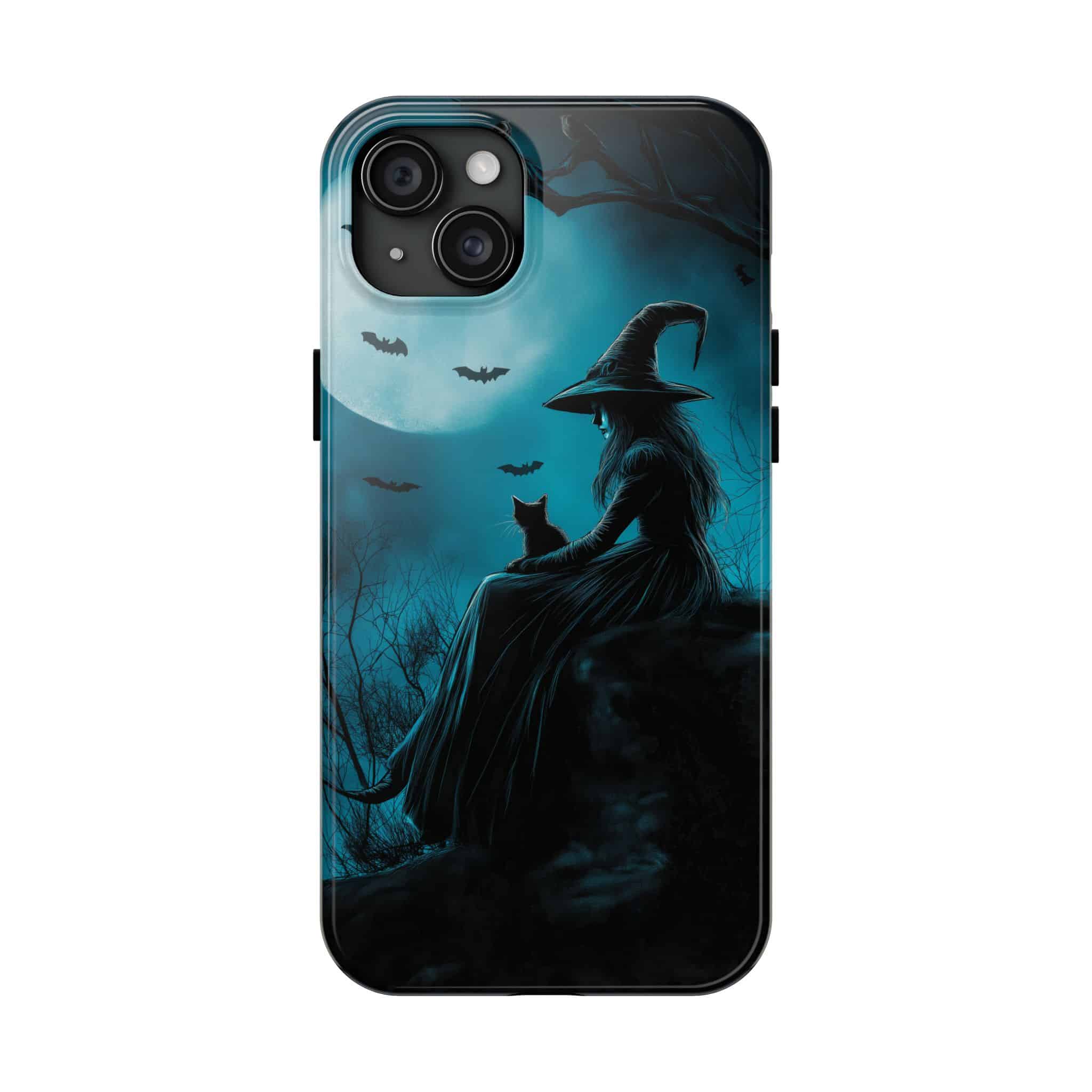 Witch With Black Cat By Moonlight #MJ-W003 iPhone 15 & 16 Tough Phone Cases - Image 9