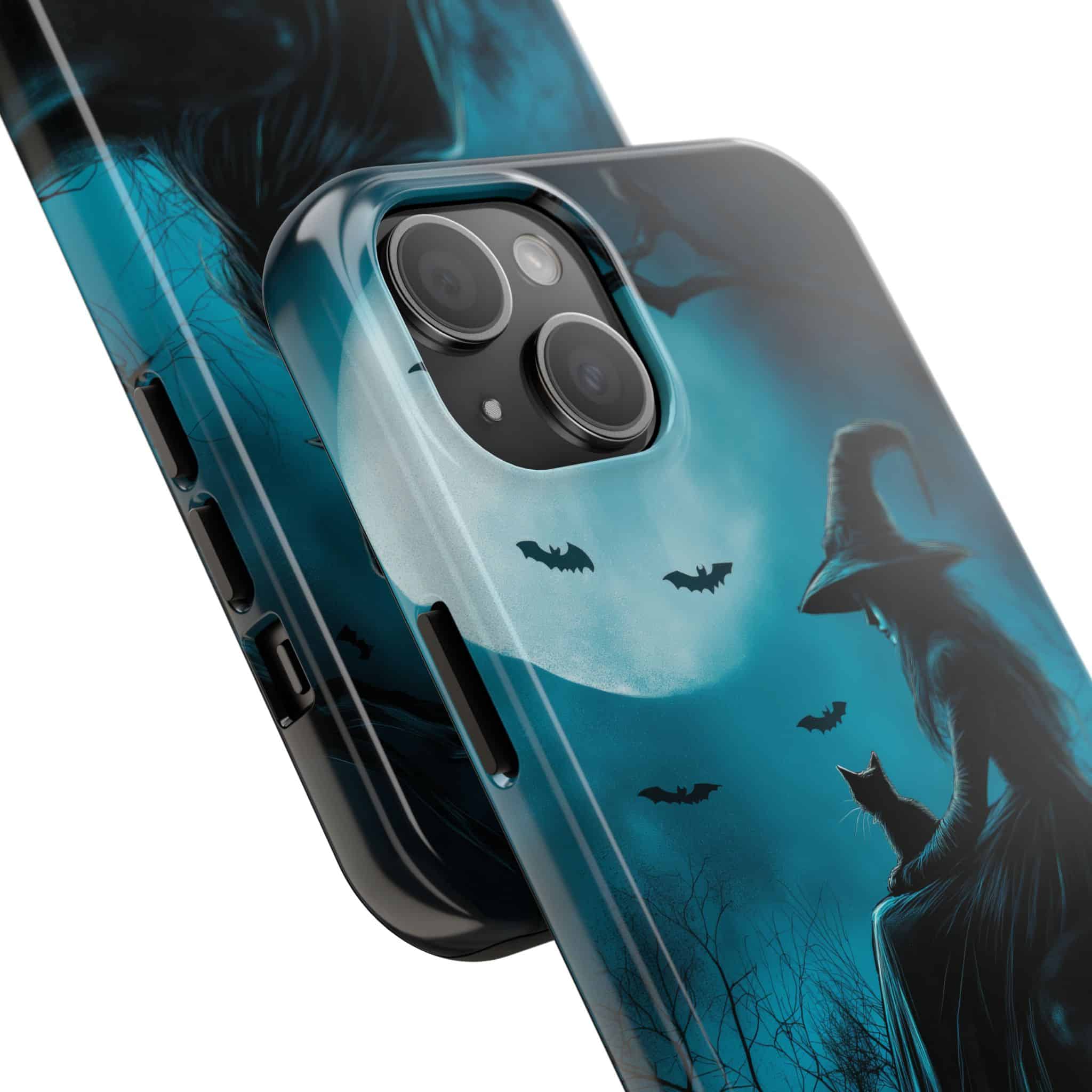 Witch With Black Cat By Moonlight #MJ-W003 iPhone 15 & 16 Tough Phone Cases - Image 10