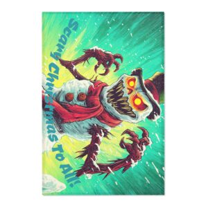 Door Mat Spooky Snowman Area Rug Scary Christmas To All!