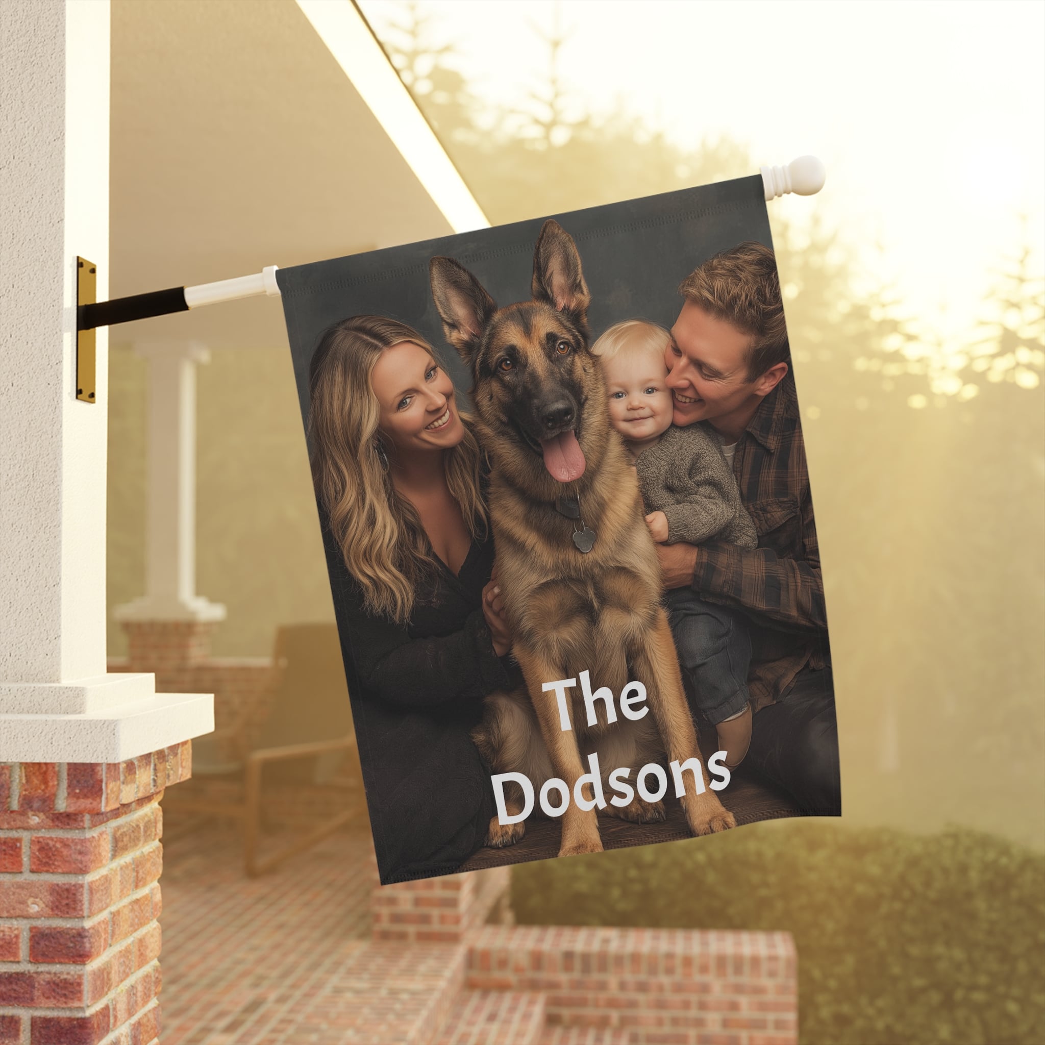 Personalized Photo Garden Flag – Custom Family Name Welcome Banner - Image 4