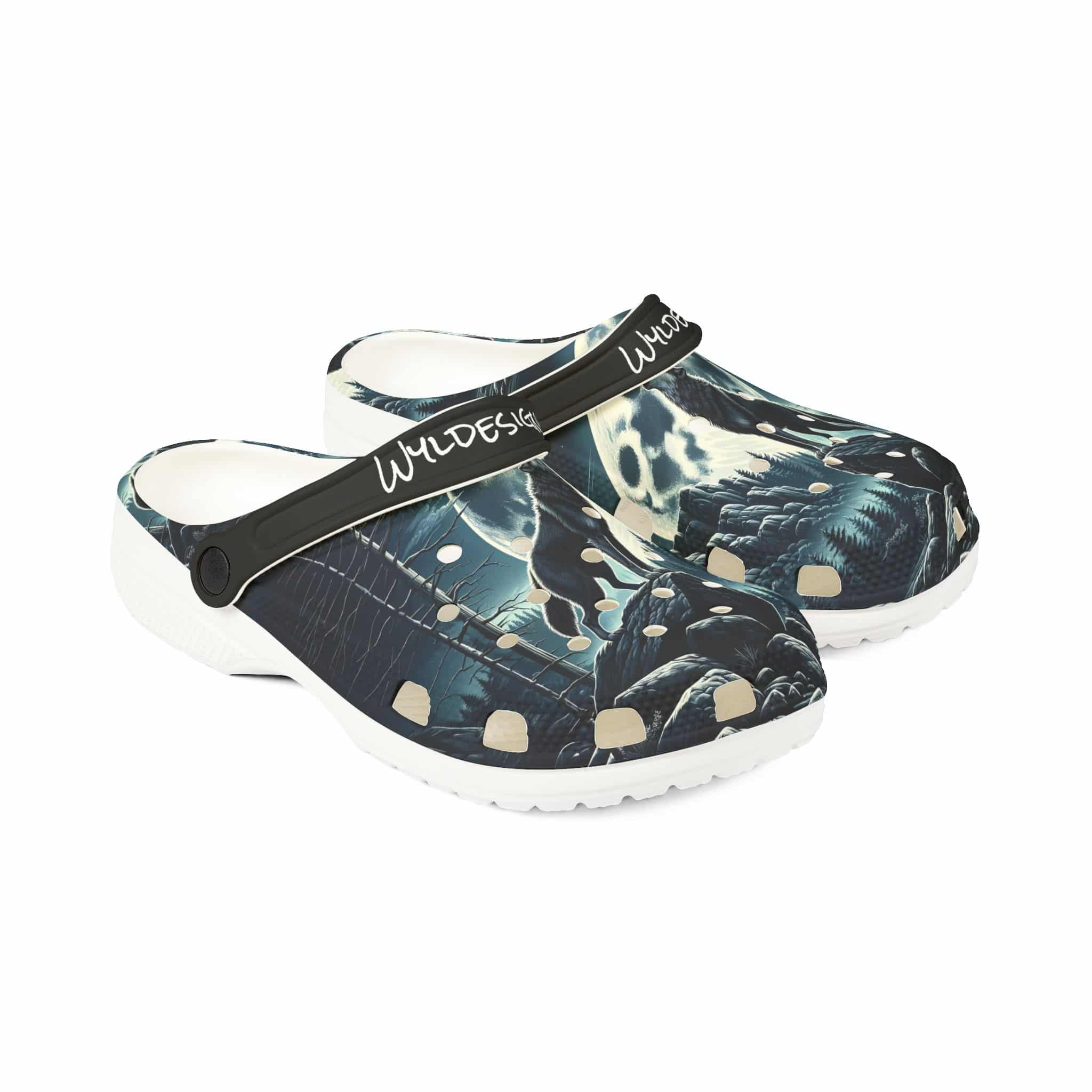 Wolf Howling WD-D001 By Wyldesigns - Clog Shoes - Image 11