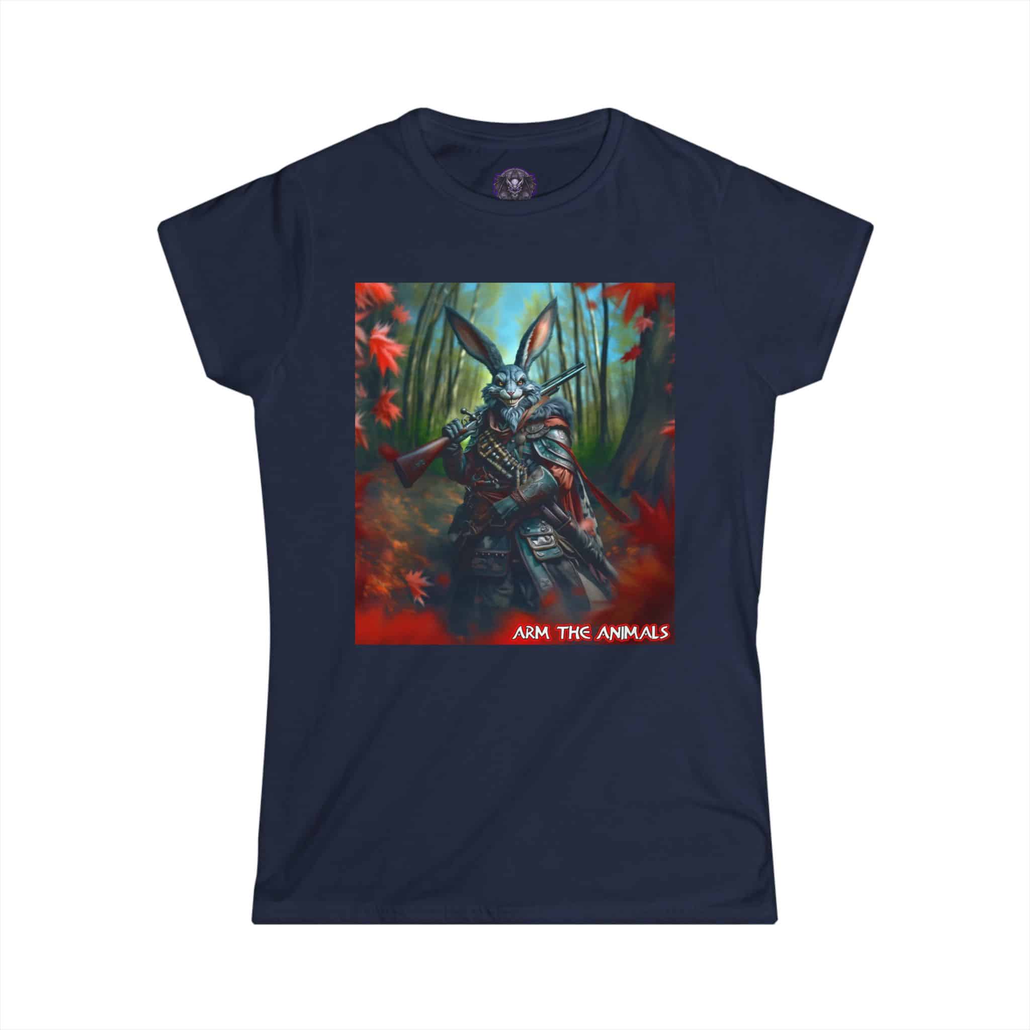 Arm The Animals: Hunter Rabbit #AA-D-Ra001 Women's Softstyle Tee - Image 34
