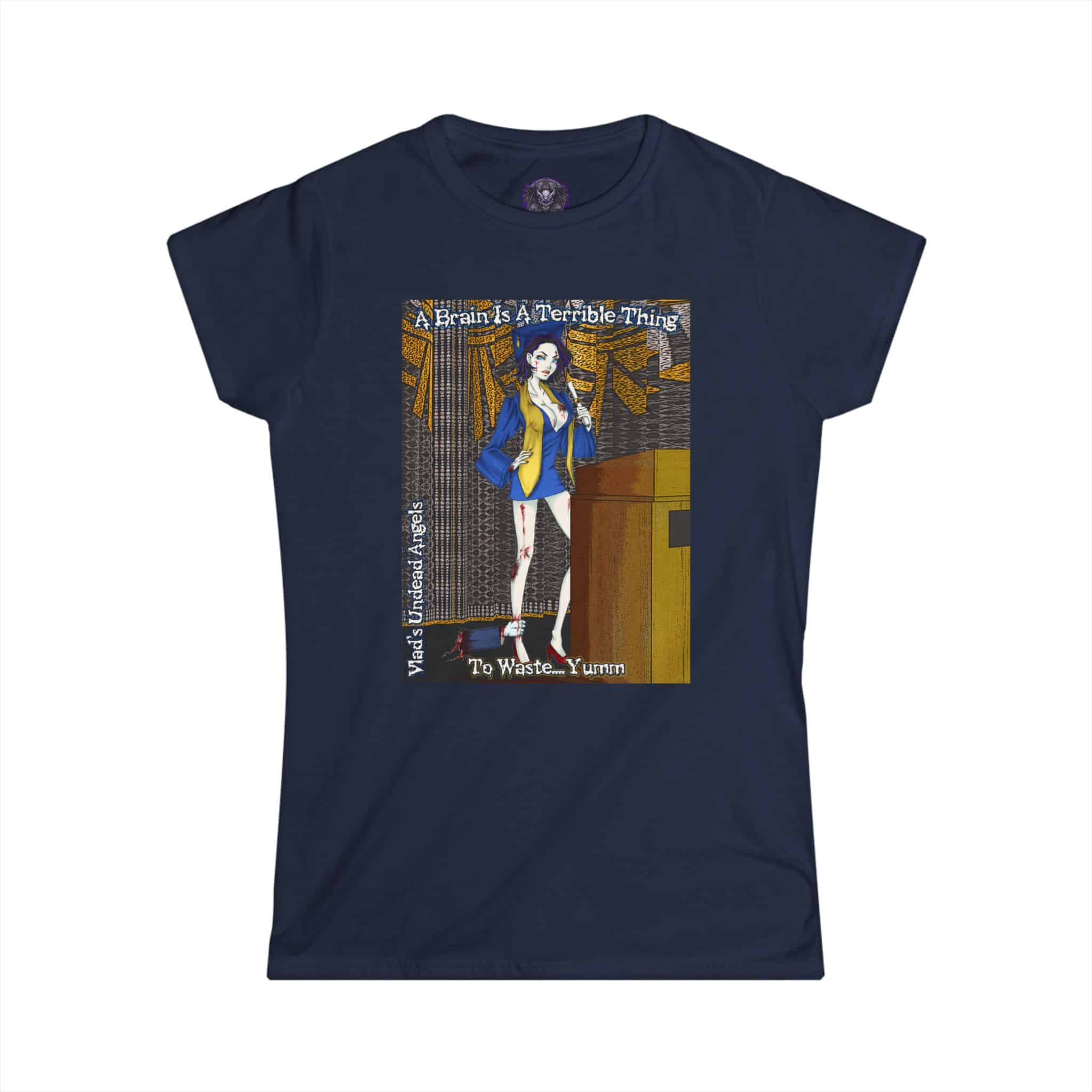 Tiffany Undead Angel Zombie Graduate - Classic Art w/Text F1 Re-Issue Women's Softstyle Tee