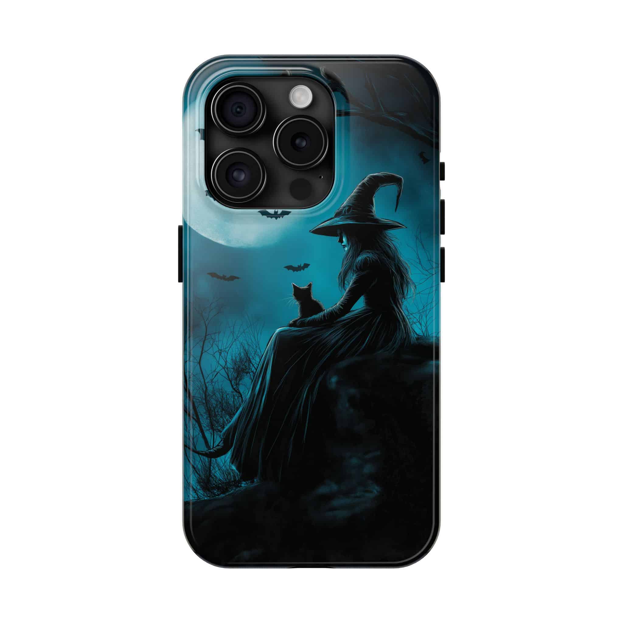 Witch With Black Cat By Moonlight #MJ-W003 iPhone 15 & 16 Tough Phone Cases - Image 5