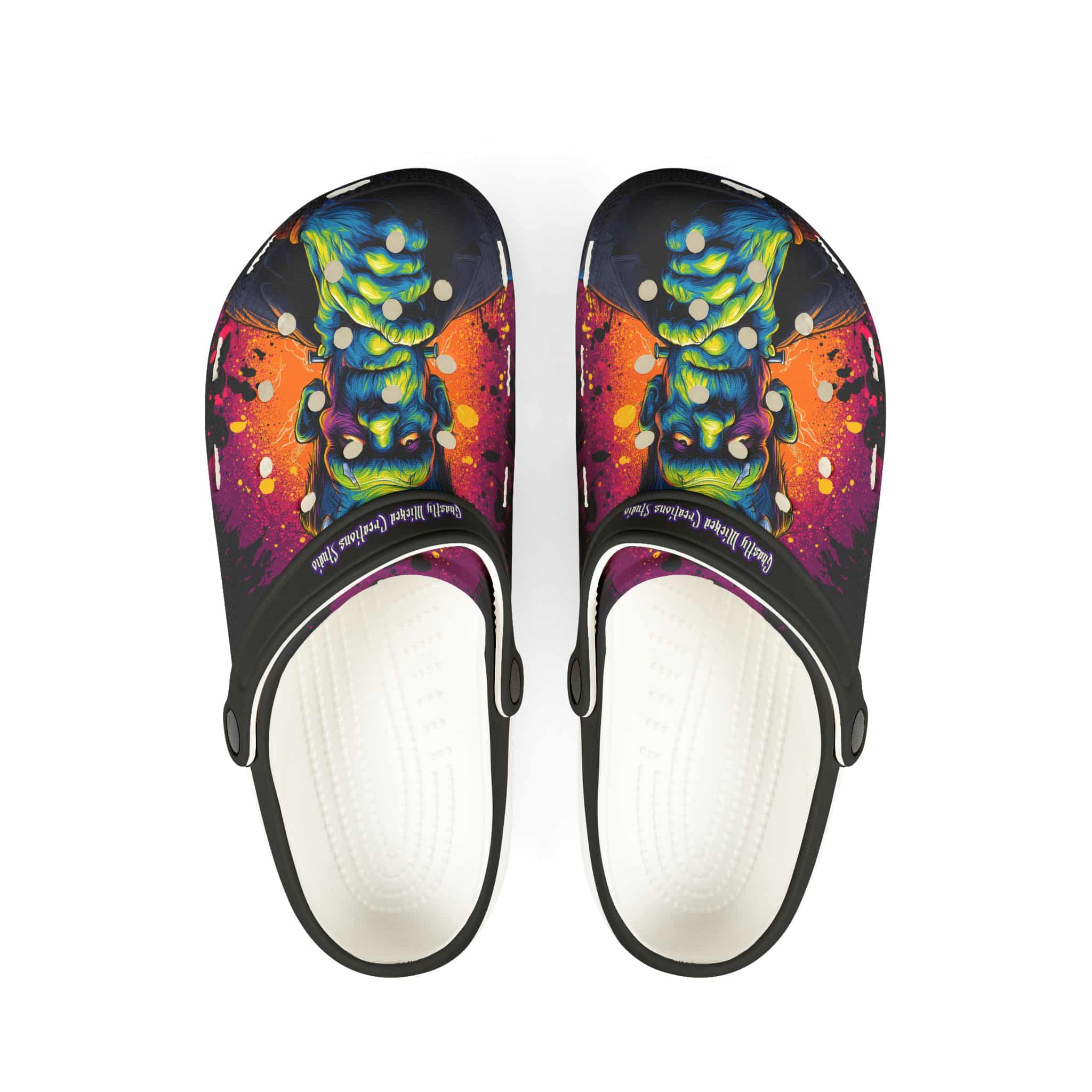 Frankenstein II Pop 60's Art Style Clog Style Shoes - Image 10