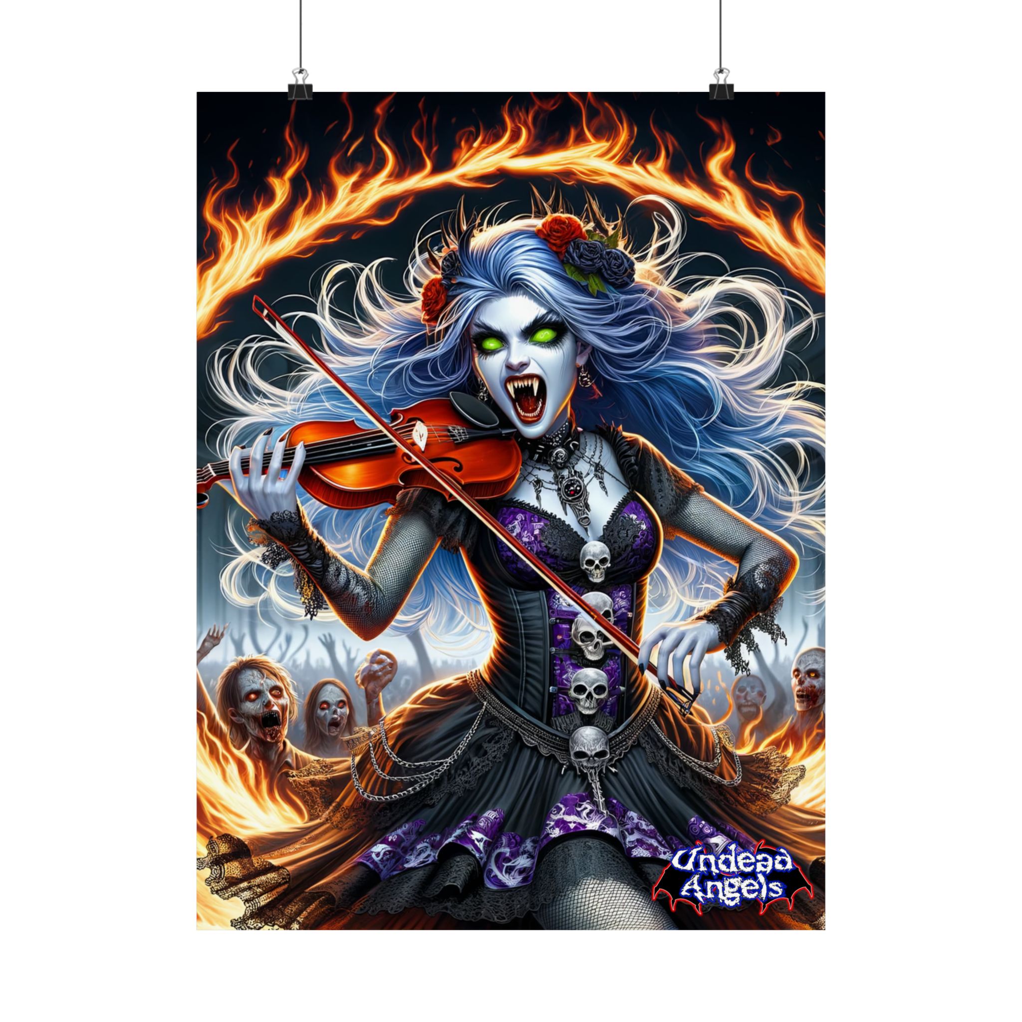 Ariel Undead Angel Violinist – ARI-D001 Art Matte Vertical Posters