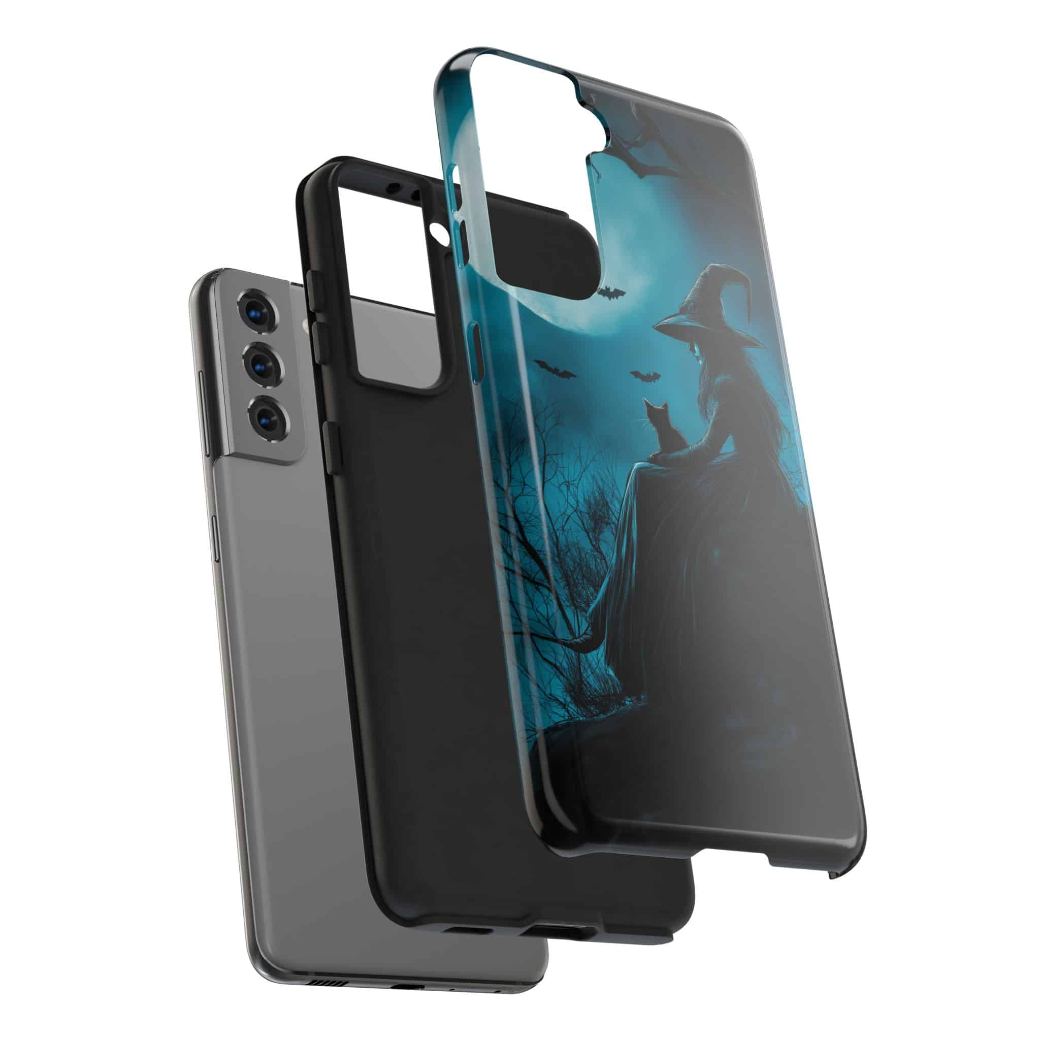 Witch With Black Cat By Moonlight #MJ-W003 Samsung S21, S22, S23, & S24 Tough Phone Cases - Image 16