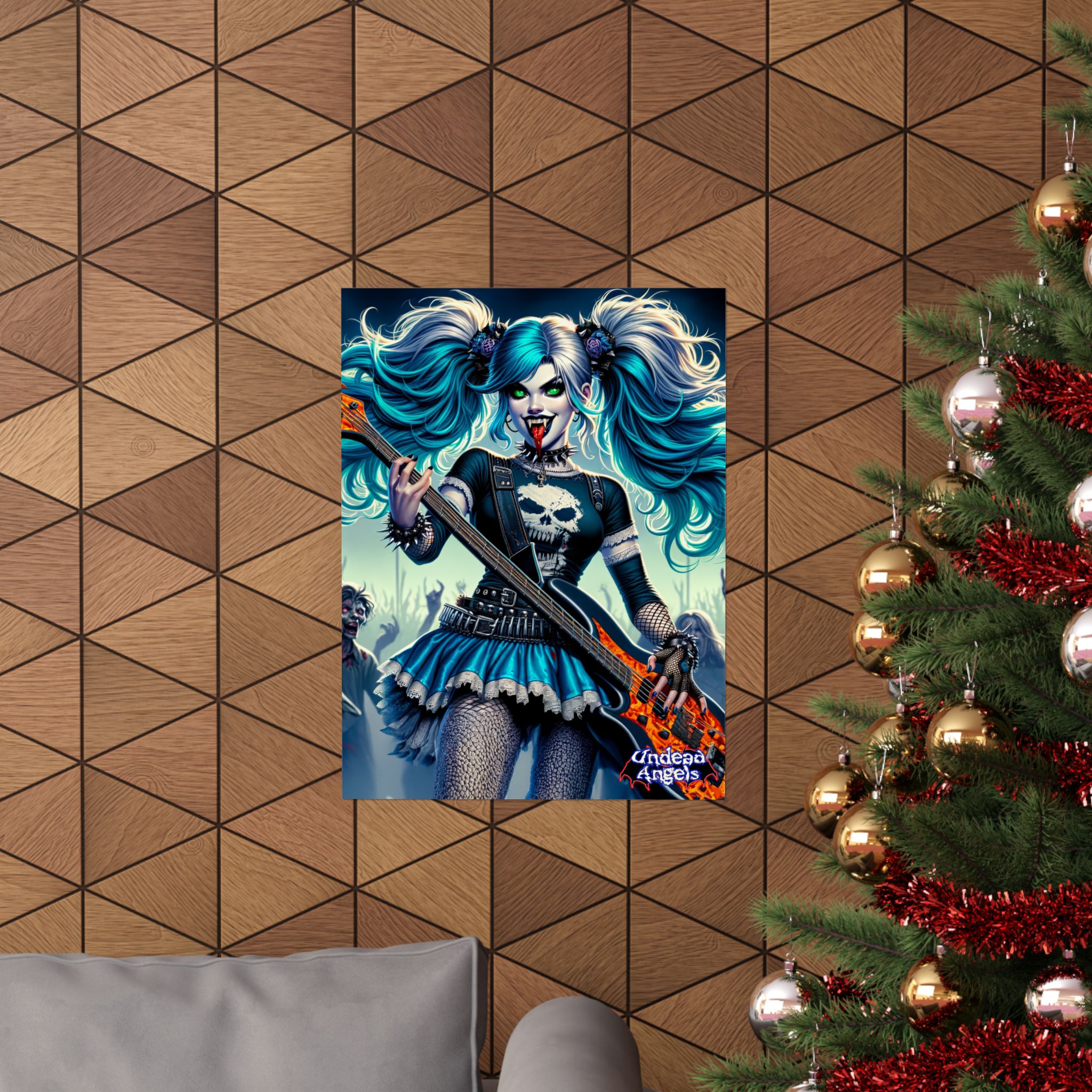 Ashley Undead Angel Bass Guitarist – ASH-D001 Art Matte Vertical Posters - Image 4