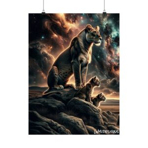 Lioness & Cubs WD-D010 By Wyldesigns Matte Vertical Posters