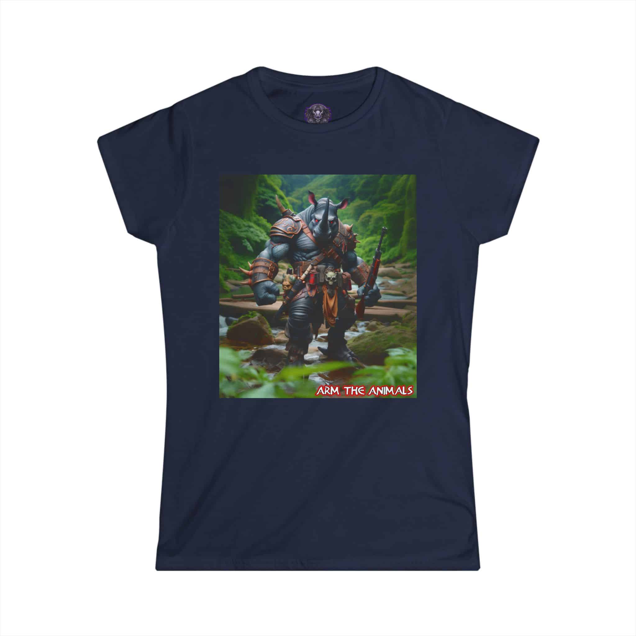 Arm The Animals: Hunter Rhino #AA-D-Rh001 Women's Softstyle Tee - Image 31