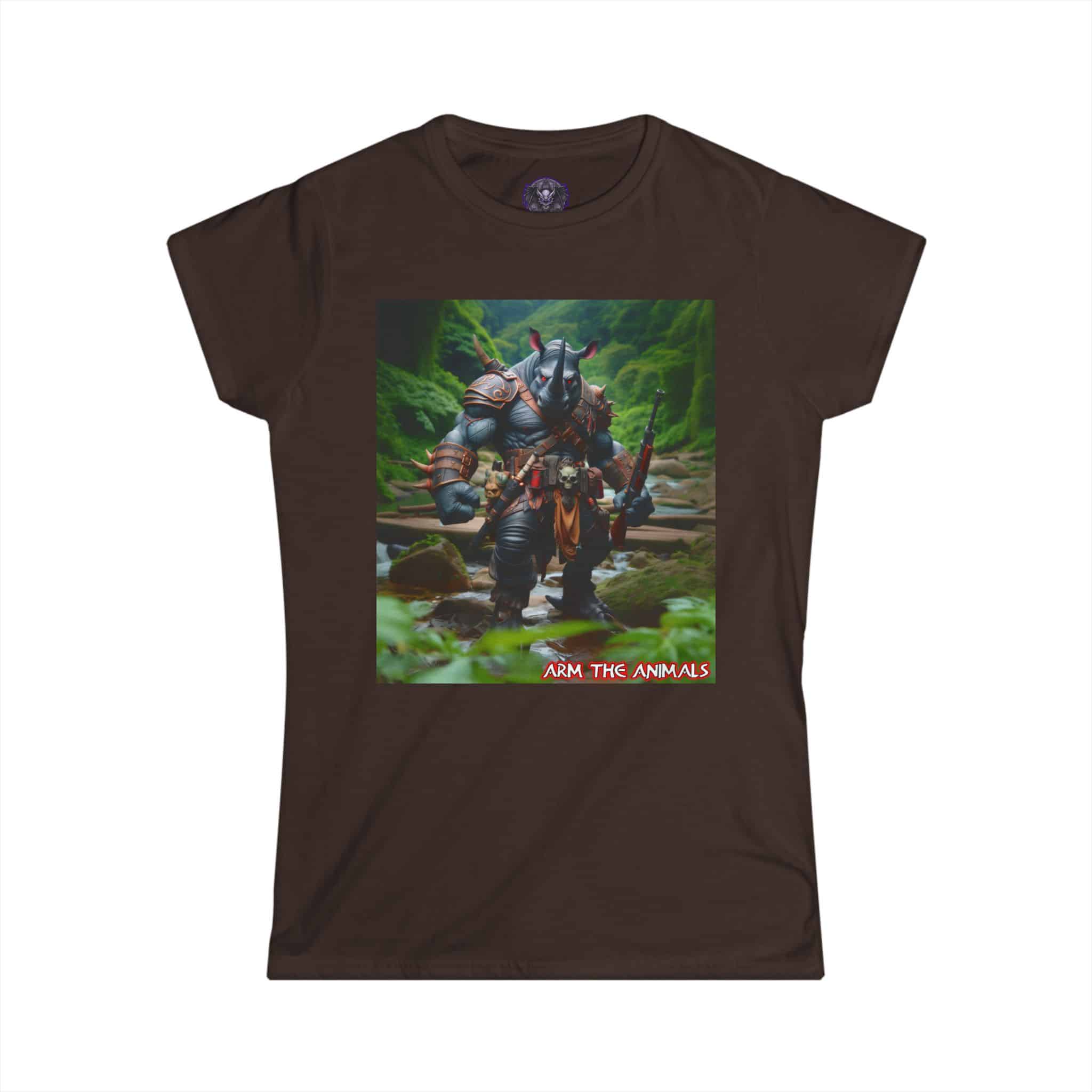 Arm The Animals: Hunter Rhino #AA-D-Rh001 Women's Softstyle Tee - Image 13