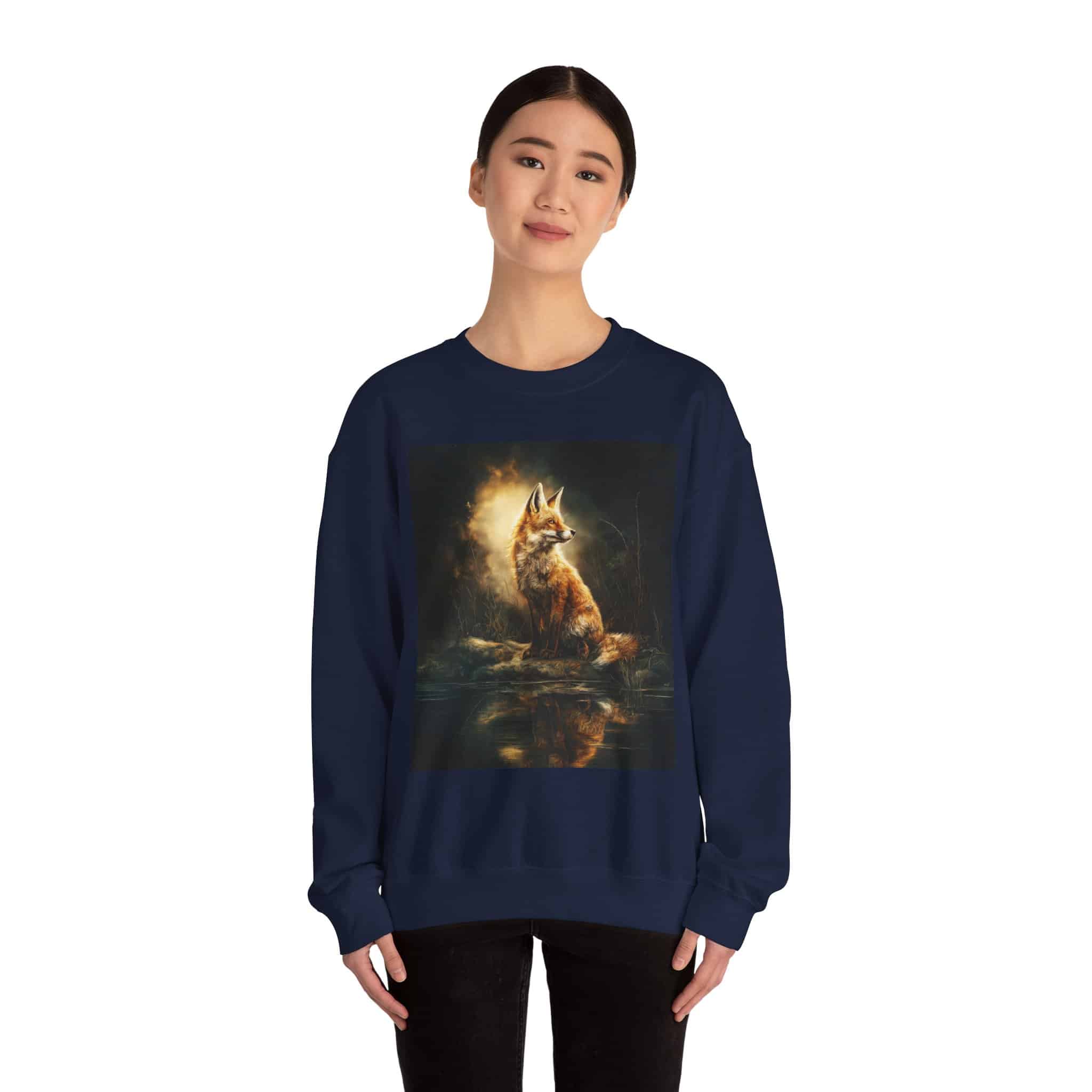 Fox By The Lake Unisex Tee by Wyldesigns Unisex Heavy Blend™ Crewneck Sweatshirt - Image 24