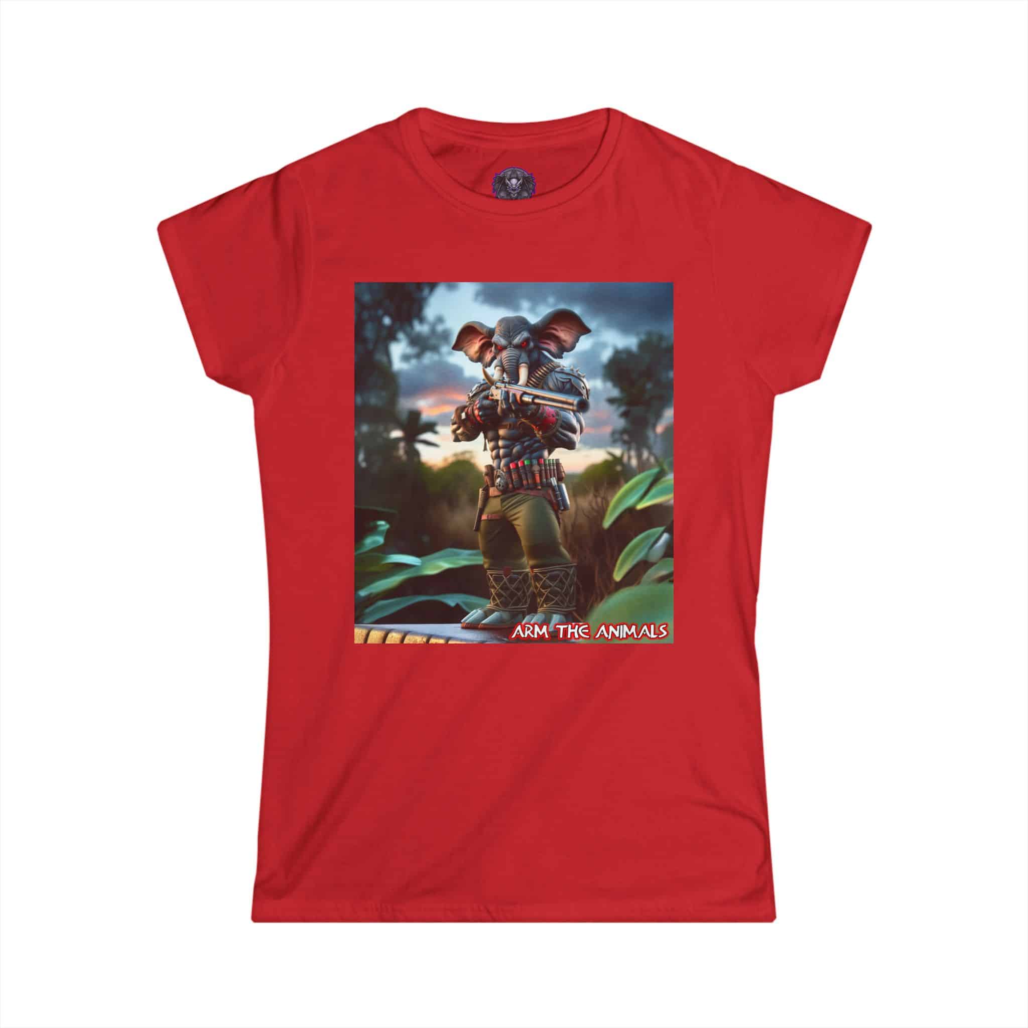 Arm The Animals: Bounty Hunter Elephant #AA-D-El002 Women's Softstyle Tee - Image 43