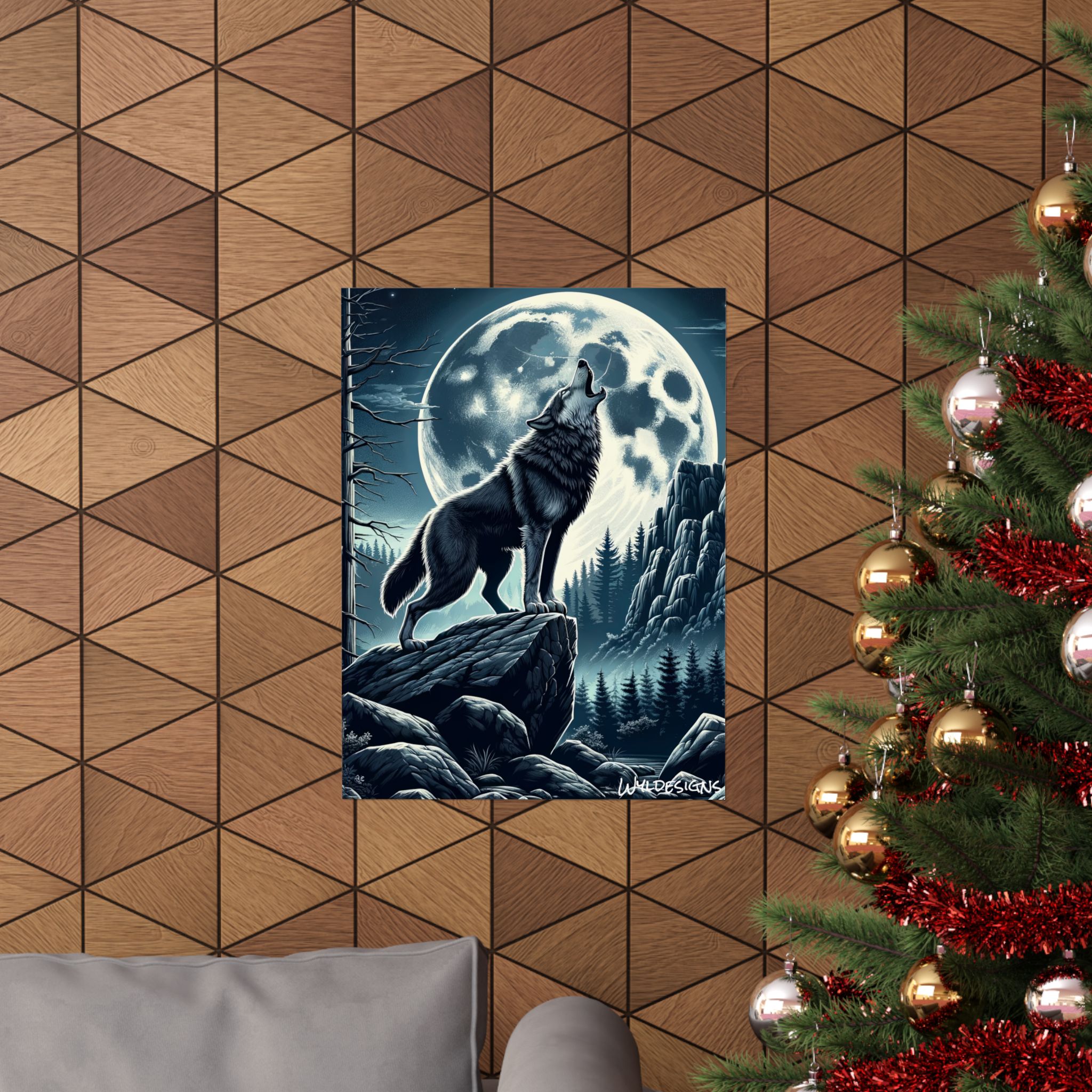 Wolf Howling WD-D001 By Wyldesigns Matte Vertical Posters - Image 4