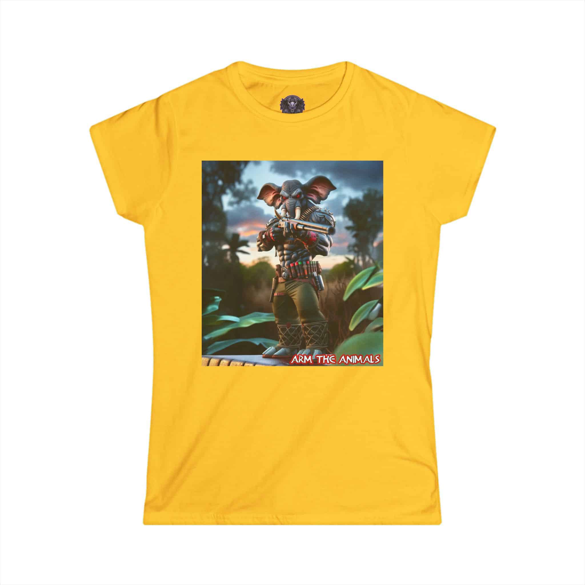 Arm The Animals: Bounty Hunter Elephant #AA-D-El002 Women's Softstyle Tee - Image 16