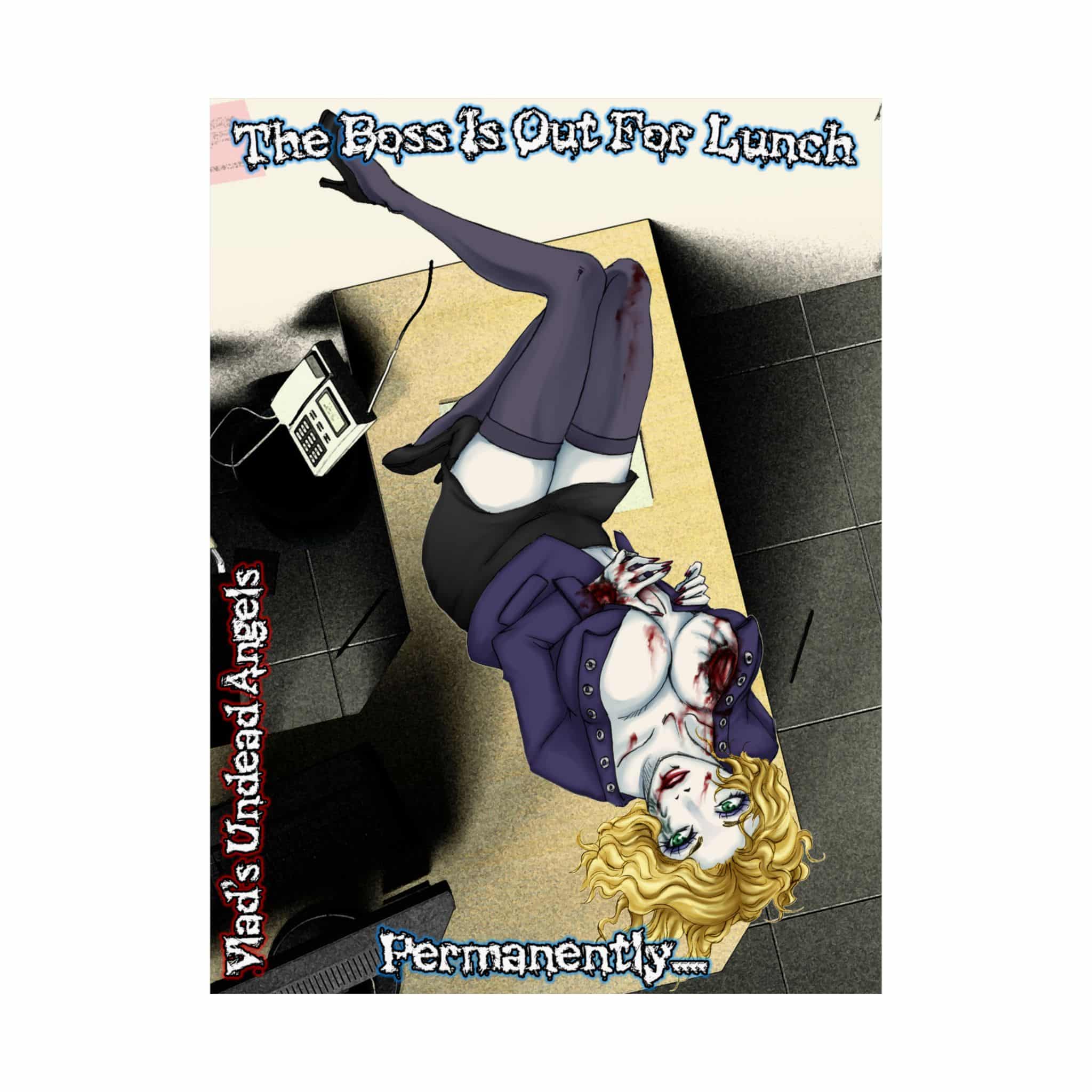 Jennifer Undead Angel Zombie Administrative Assistant – Classic Art w/Text Matte Vertical Posters - Image 2