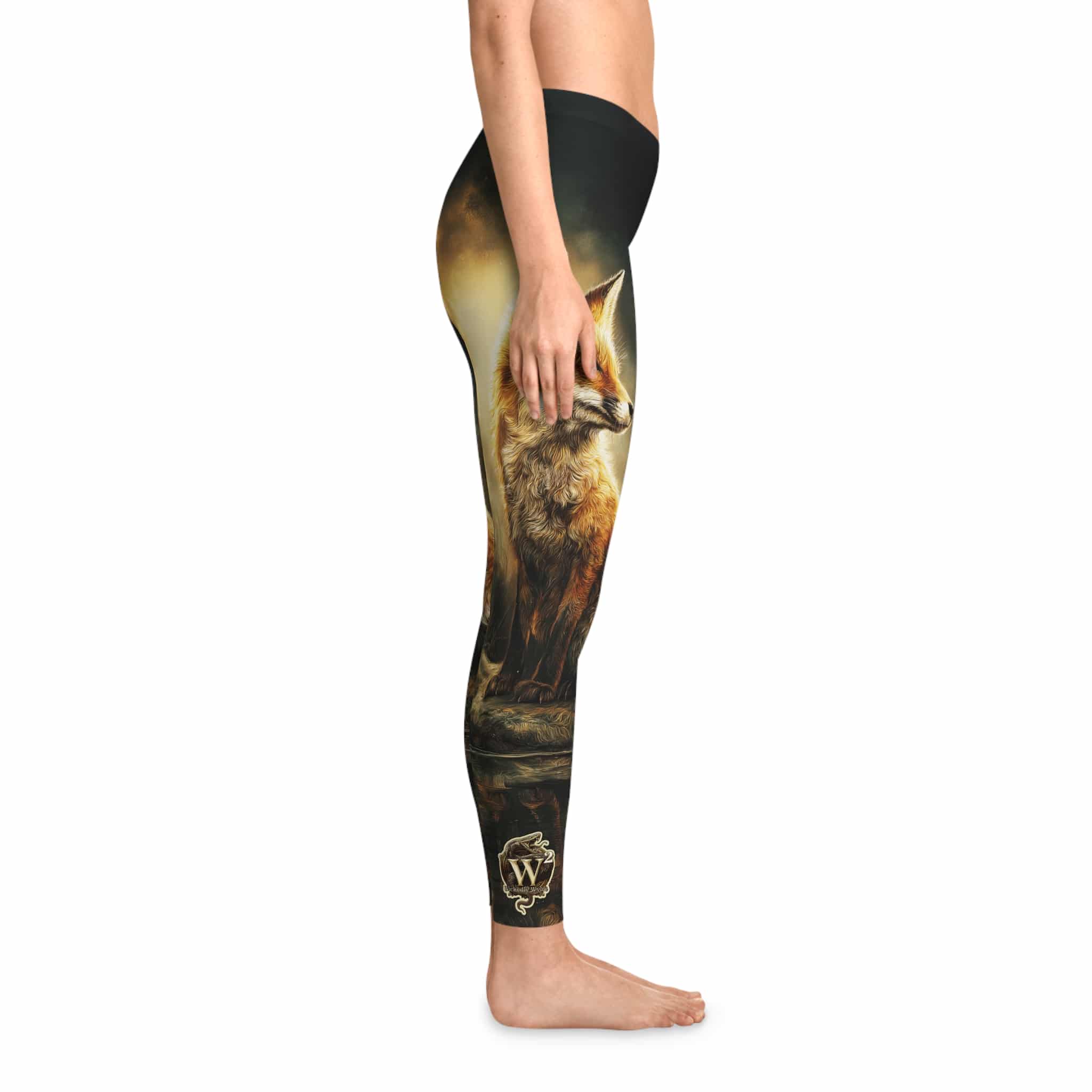 Fox By The Lake Stretchy Leggings, Comfortable Fitness Wear - Image 6