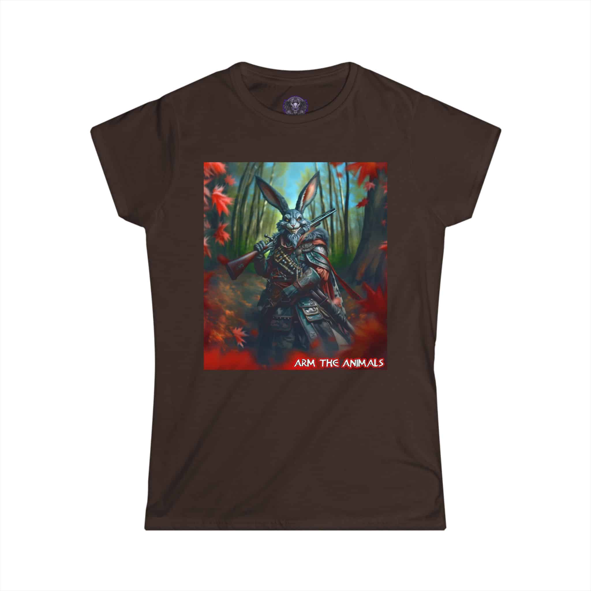 Arm The Animals: Hunter Rabbit #AA-D-Ra001 Women's Softstyle Tee - Image 13