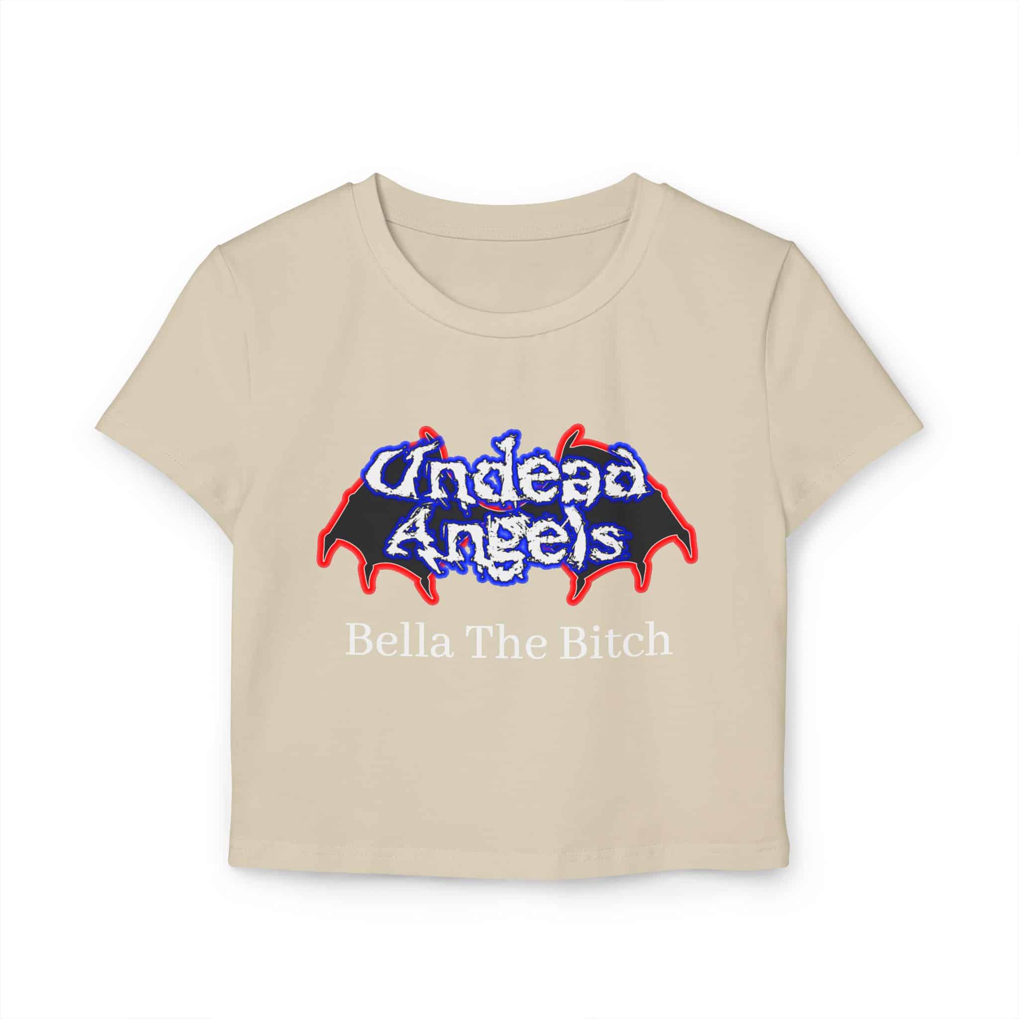 Personalized Undead Angels Logo Women's Baby Tee With Your Name - Image 5