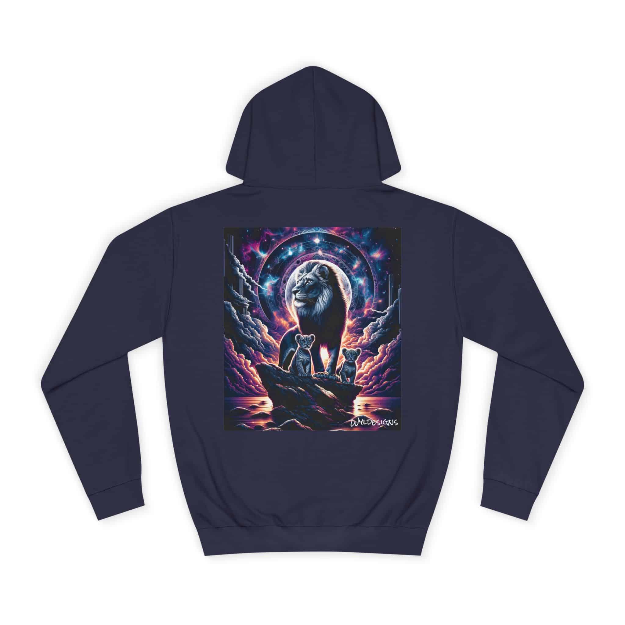 Cosmic Lion Family WD-D006 By Wyldesigns Unisex College Hoodie - Image 14