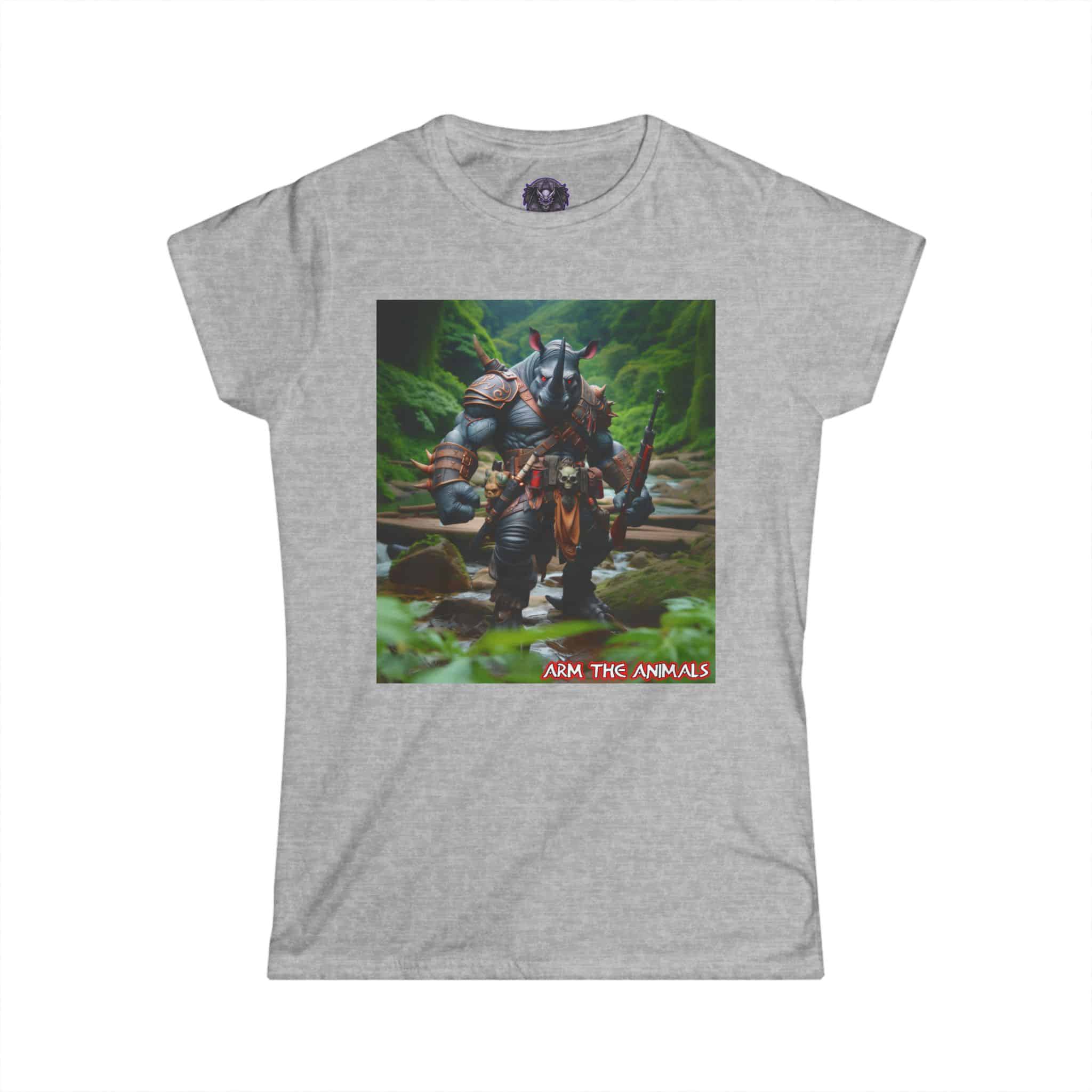 Arm The Animals: Hunter Rhino #AA-D-Rh001 Women's Softstyle Tee - Image 10
